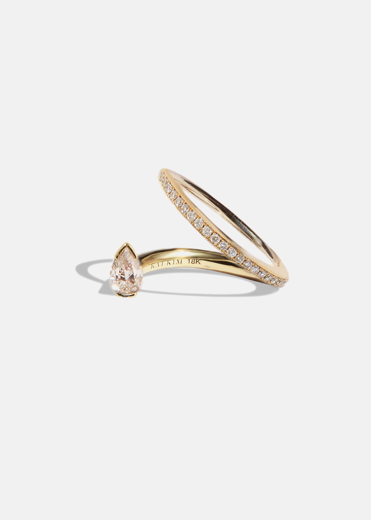 Pear Crescendo Flare Pavé Ring