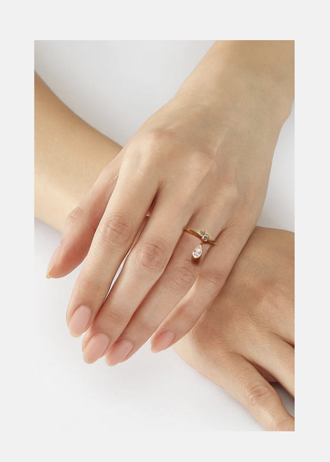 Pear Serif Ring