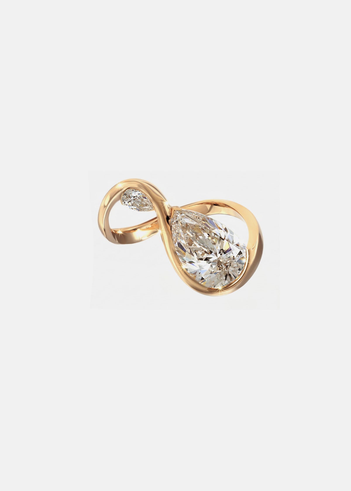 Toi et Moi Pear Diamond Trace Ring