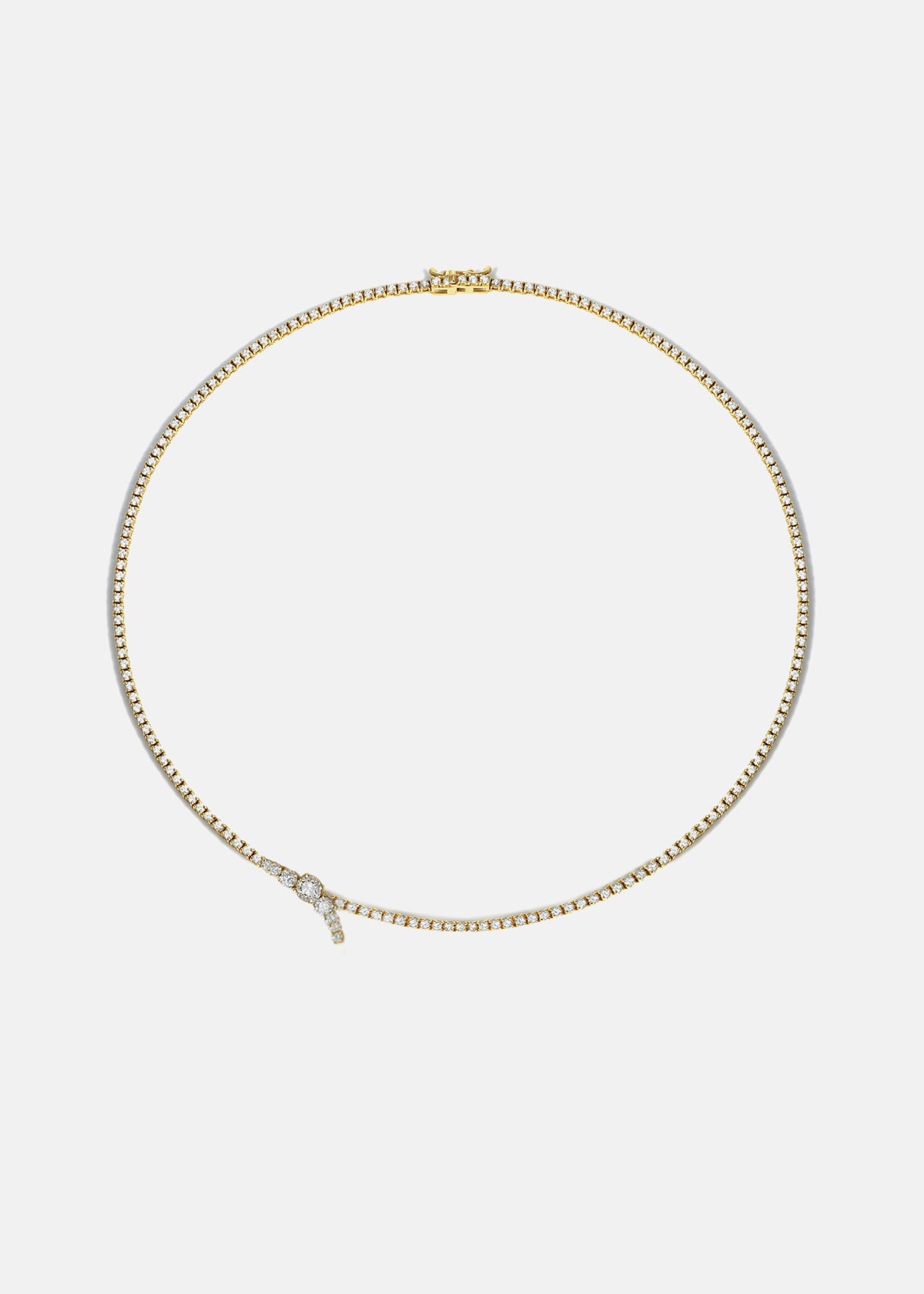 Petite Diamond Serif Eternity Necklace