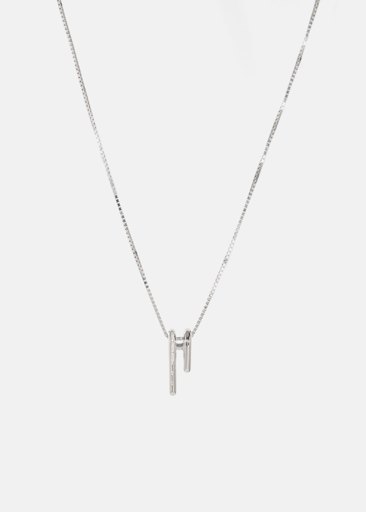 Mono Pendant Necklace - Half Baguette Diamonds