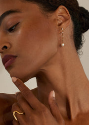 Keshi Pearl Diamond Illusion Earrings