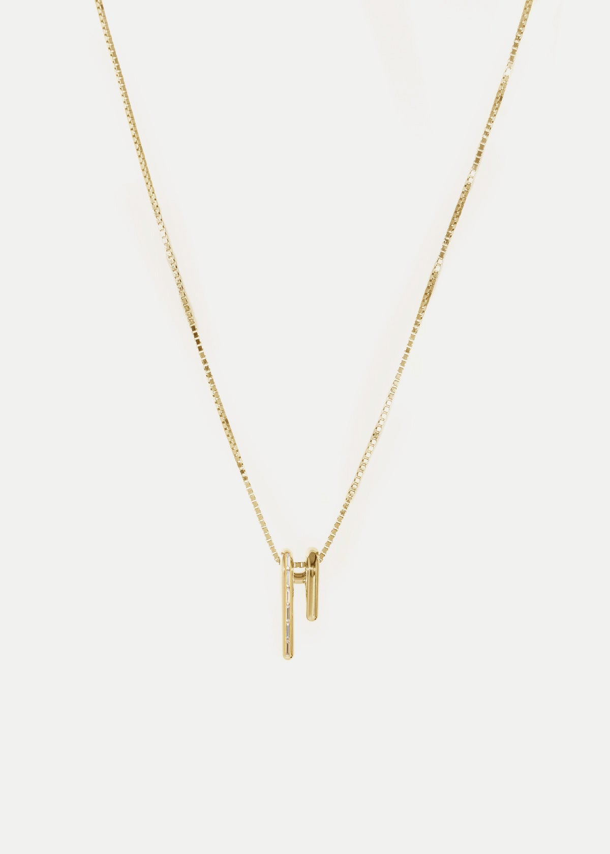 Mono Pendant Necklace - Half Baguette Diamonds