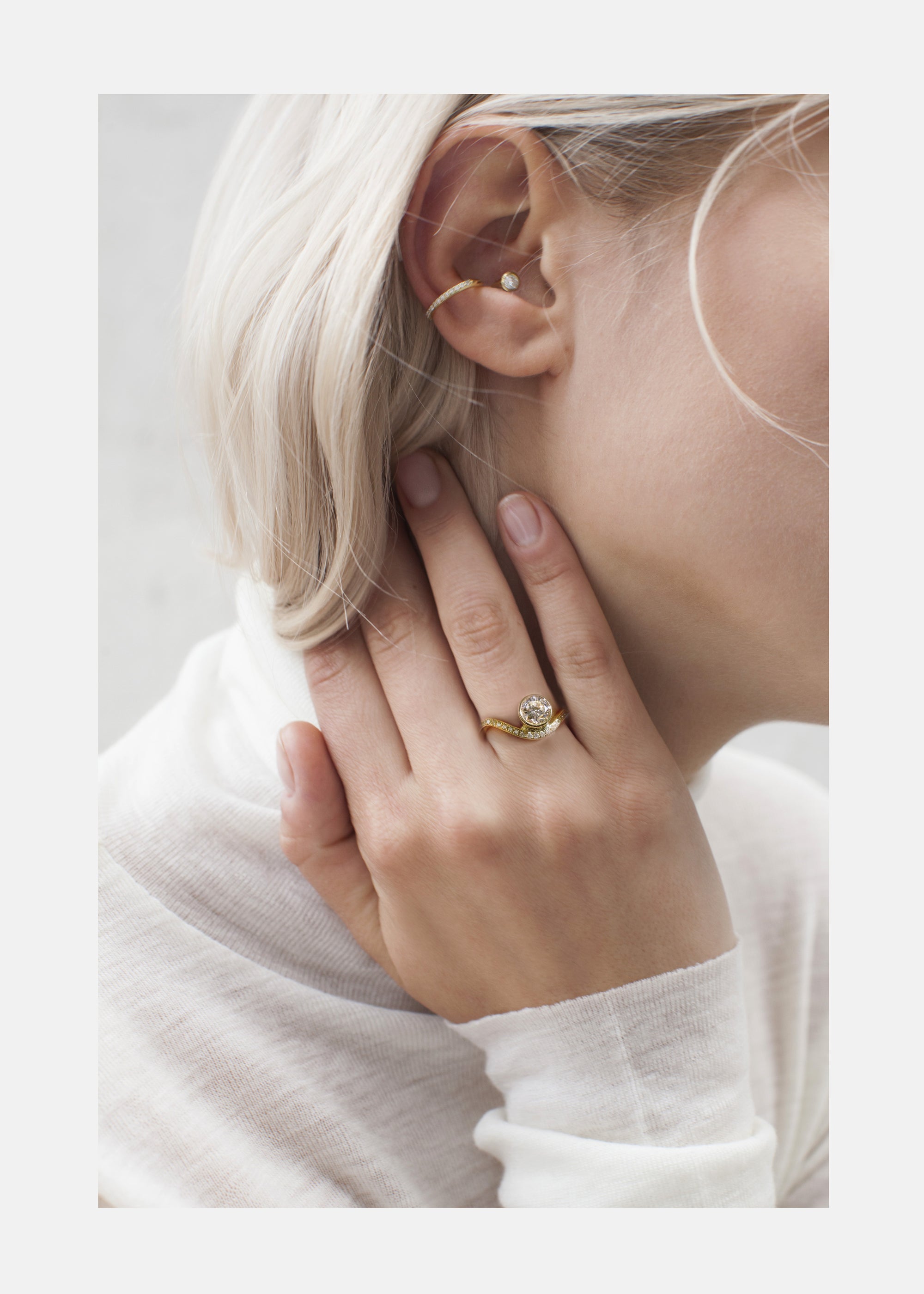 Brilliant Diamond Mini Trace Pavé Ring
