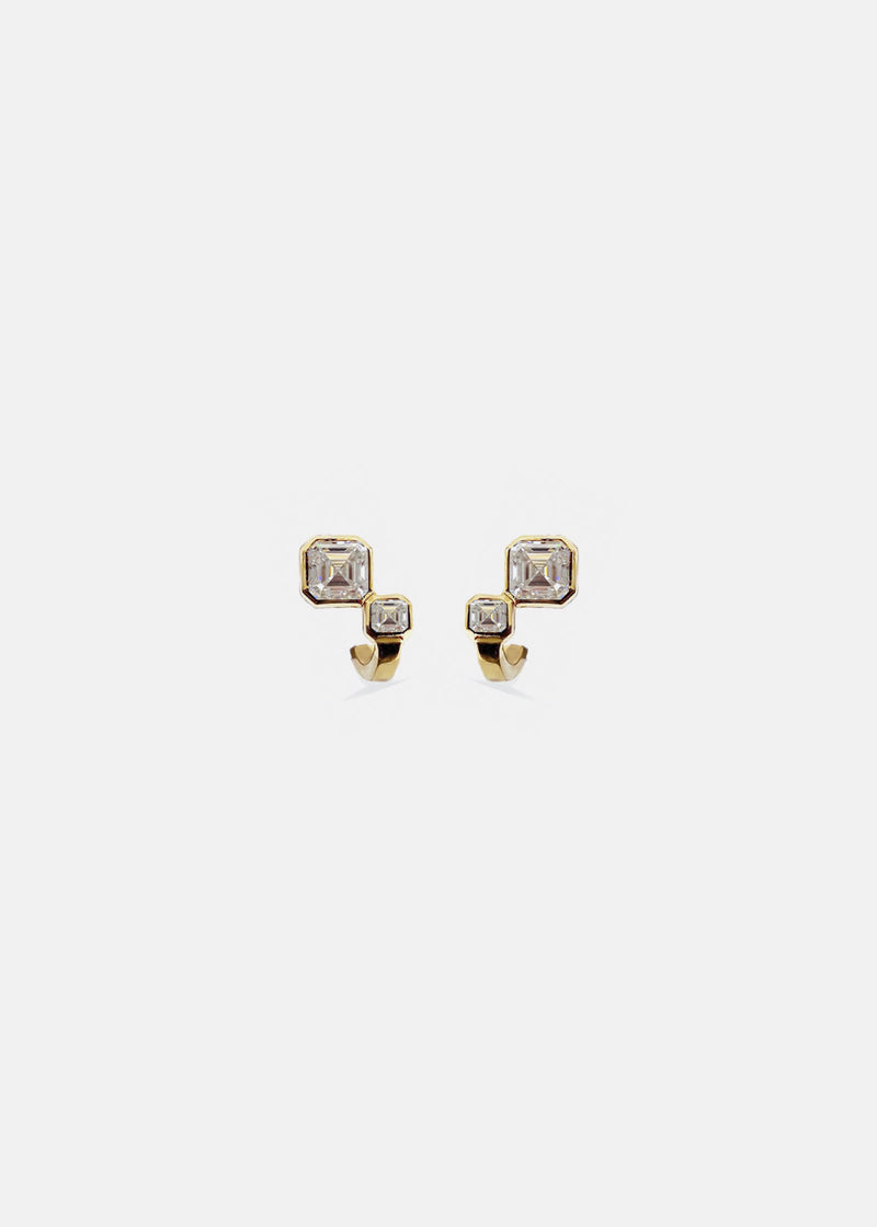 Asscher Diamond Duet Earrings