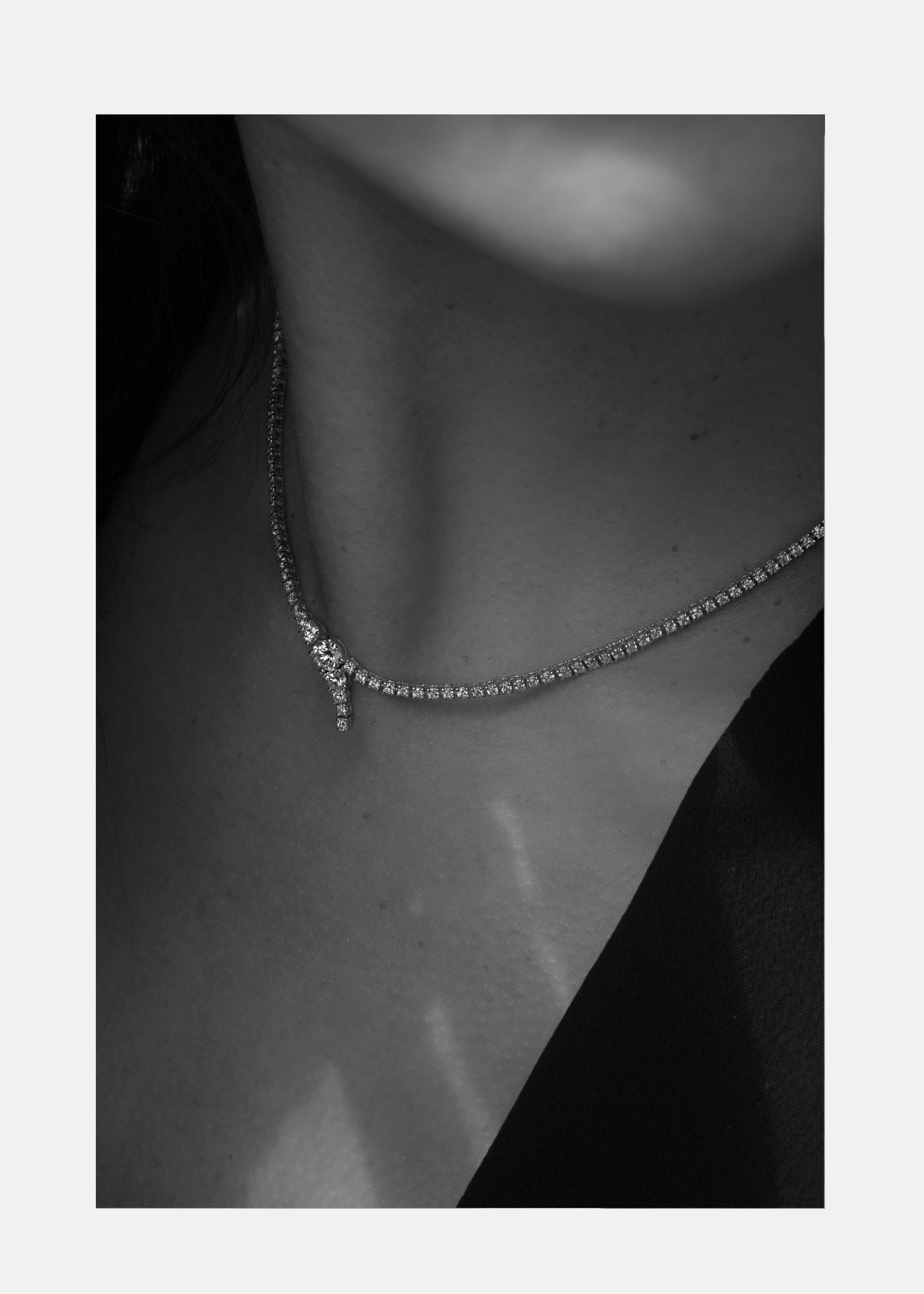 Petite Diamond Serif Eternity Necklace