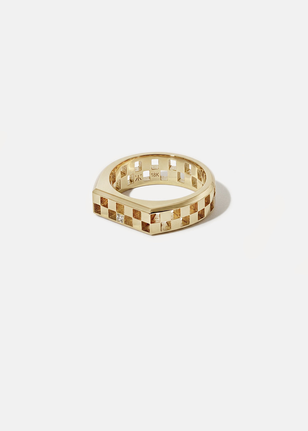 Anerise Signet Ring - Single Diamond