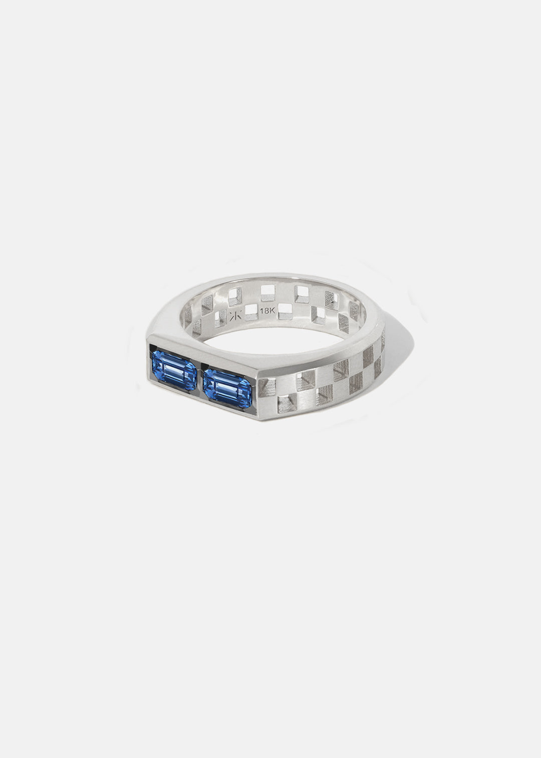 Anerise Signet Ring - Twin Sapphire