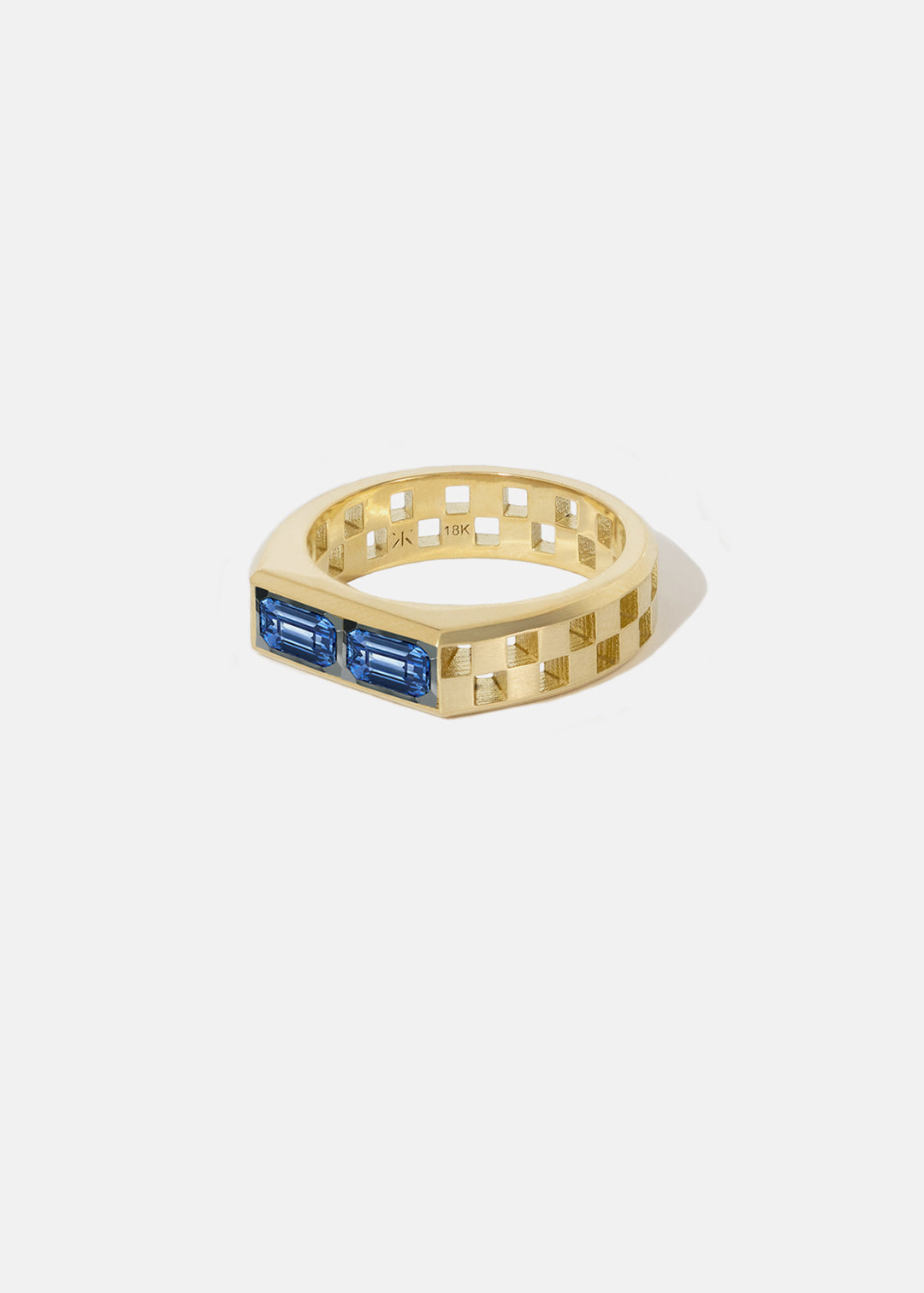 Anerise Signet Ring - Twin Sapphire