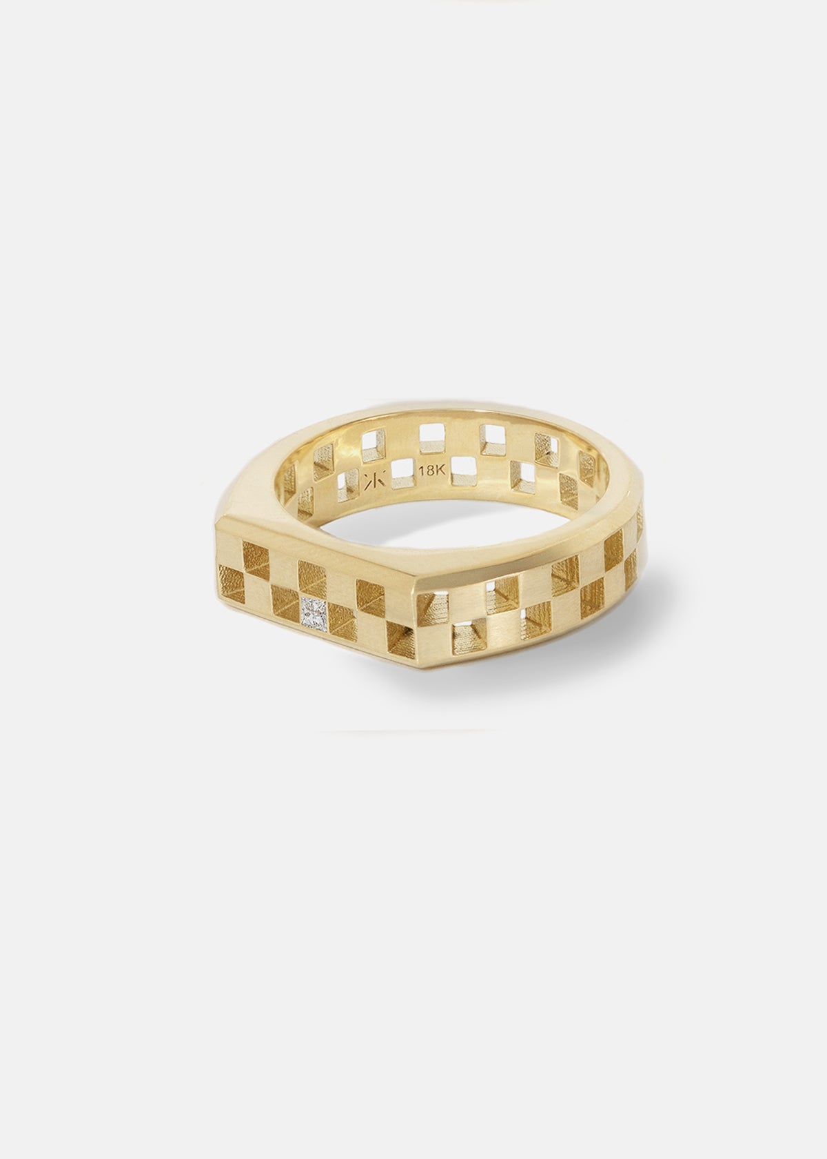 Anerise Signet Ring - Single Diamond