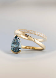 Pear Double Flare Ring