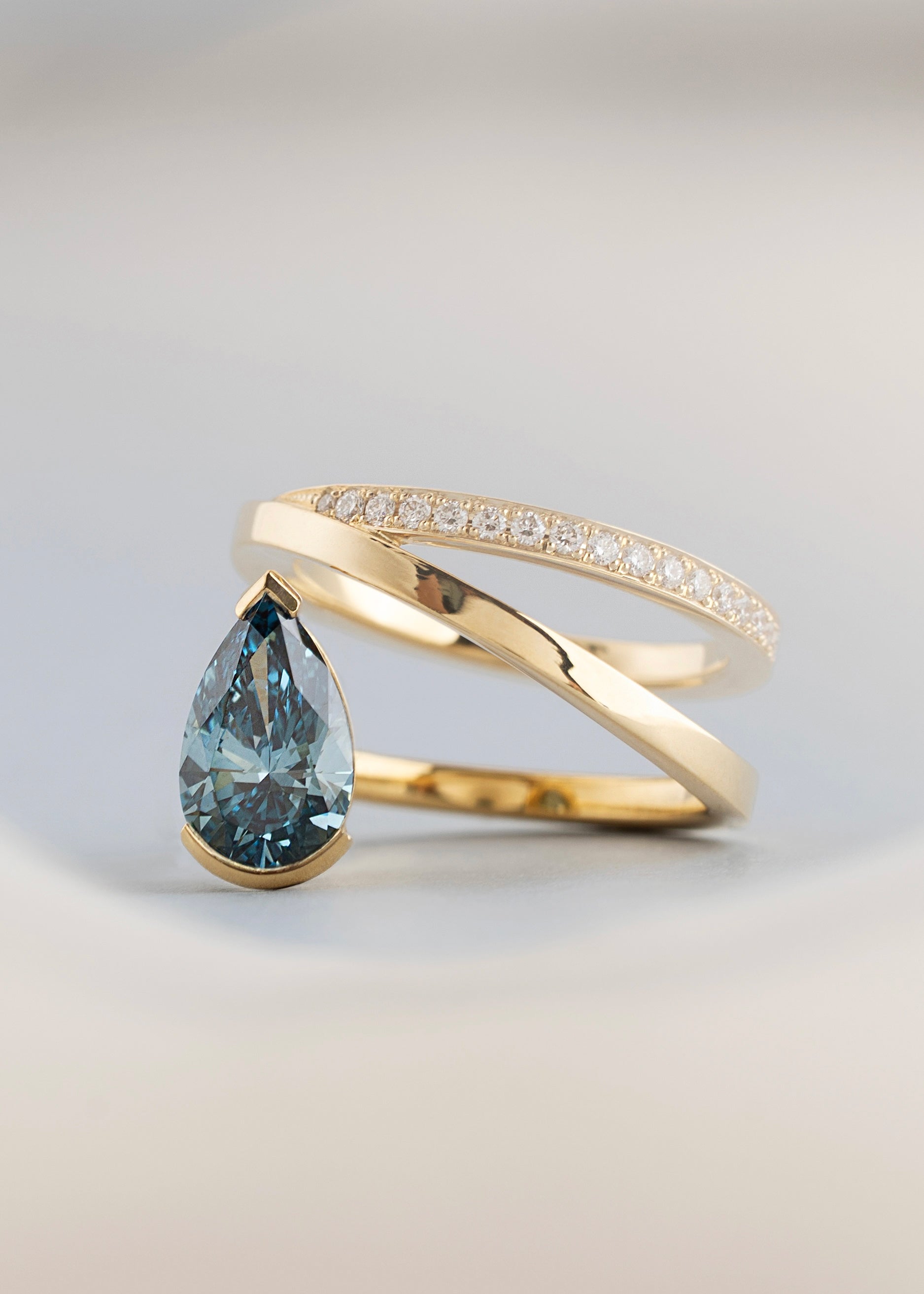Pear Double Flare Ring