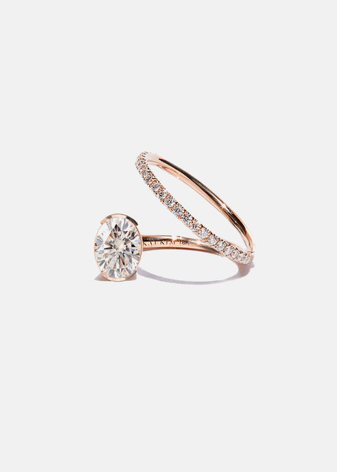 Oval Crescendo Flare Pavé Ring