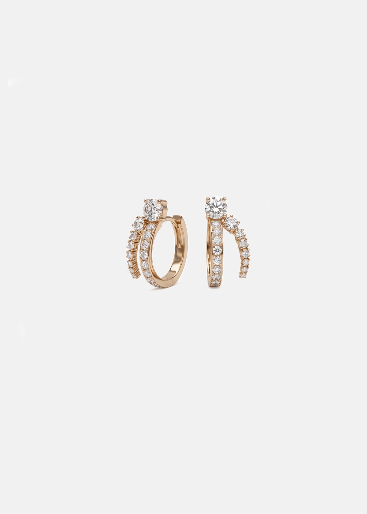 Diamond Serif Pavé Hoops