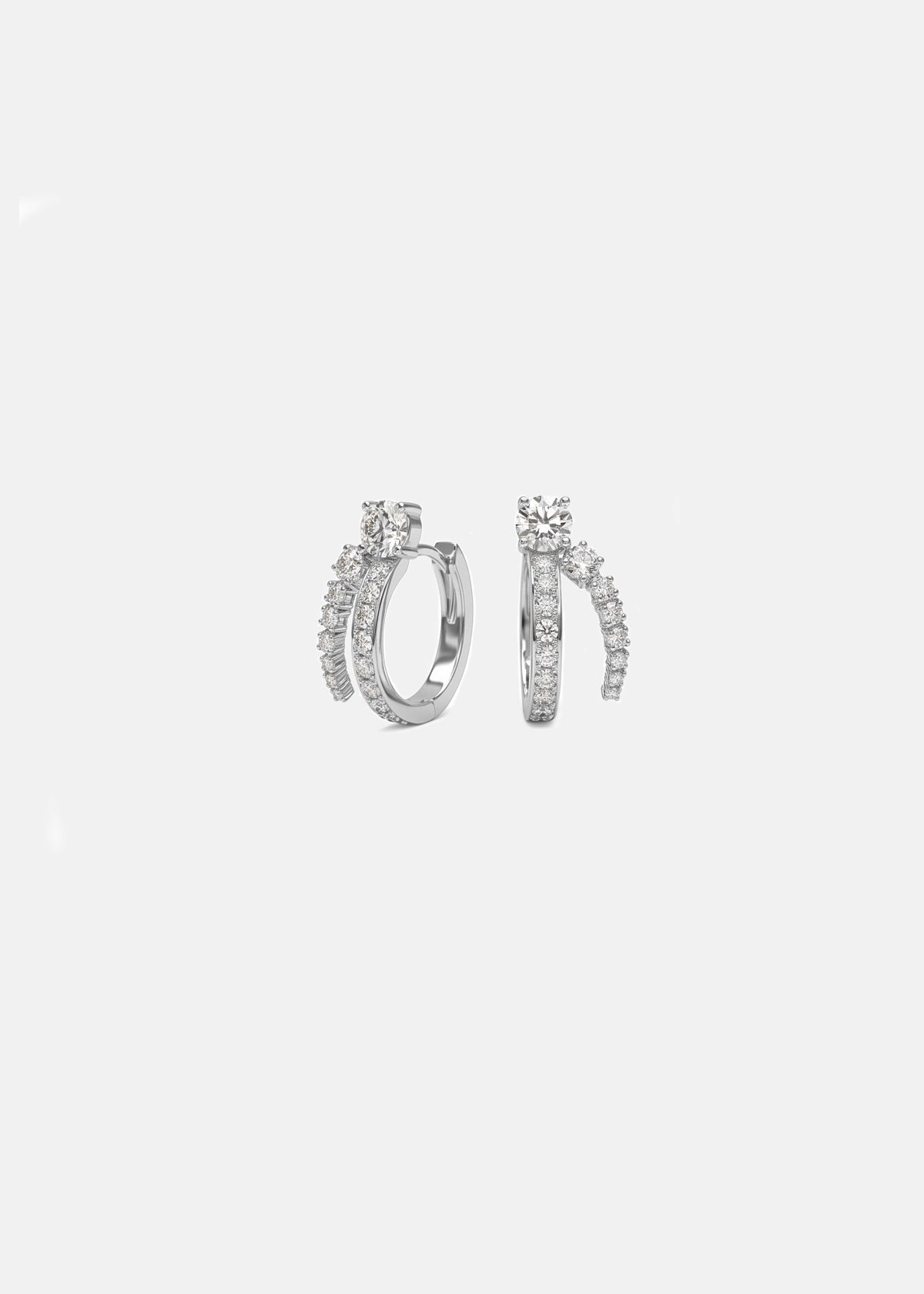 Diamond Serif Pavé Hoops