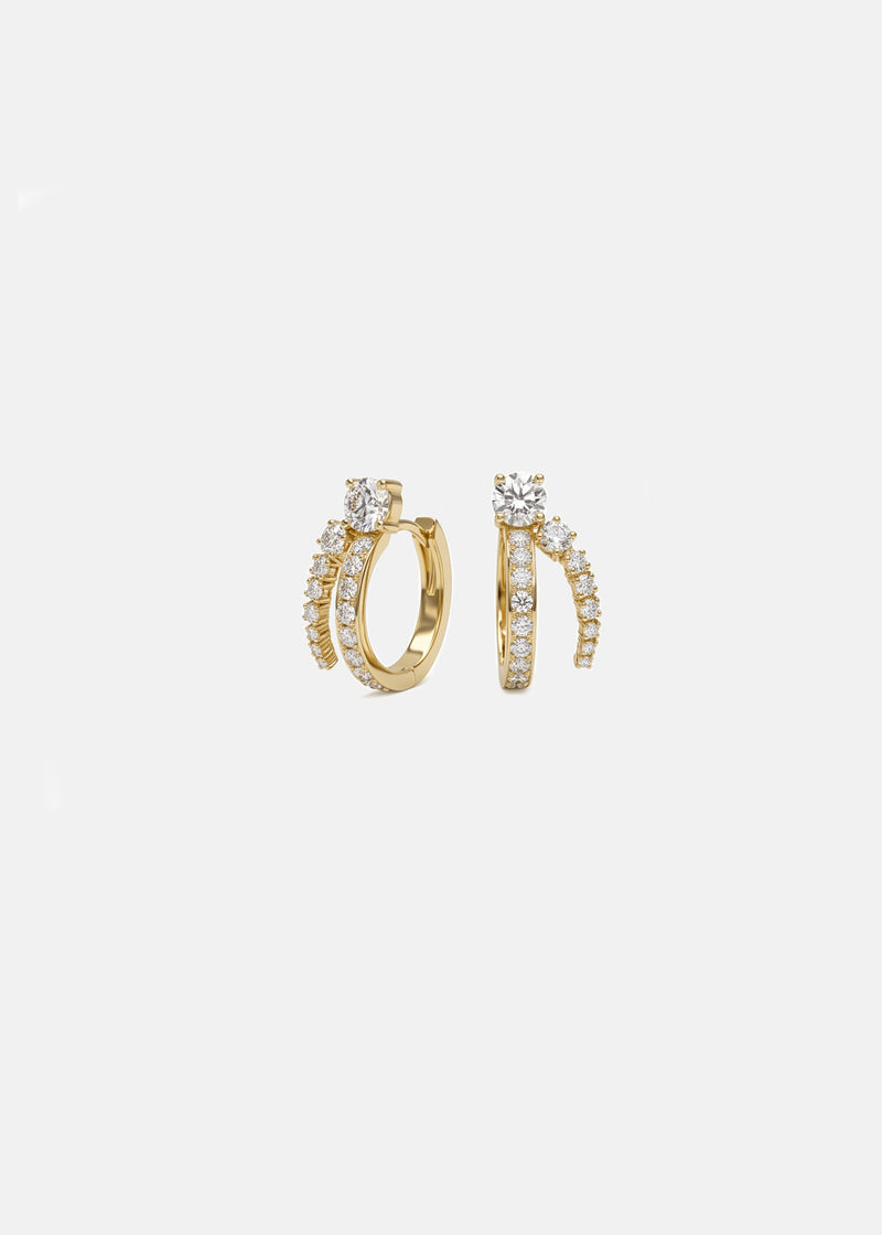 Diamond Serif Pavé Hoops