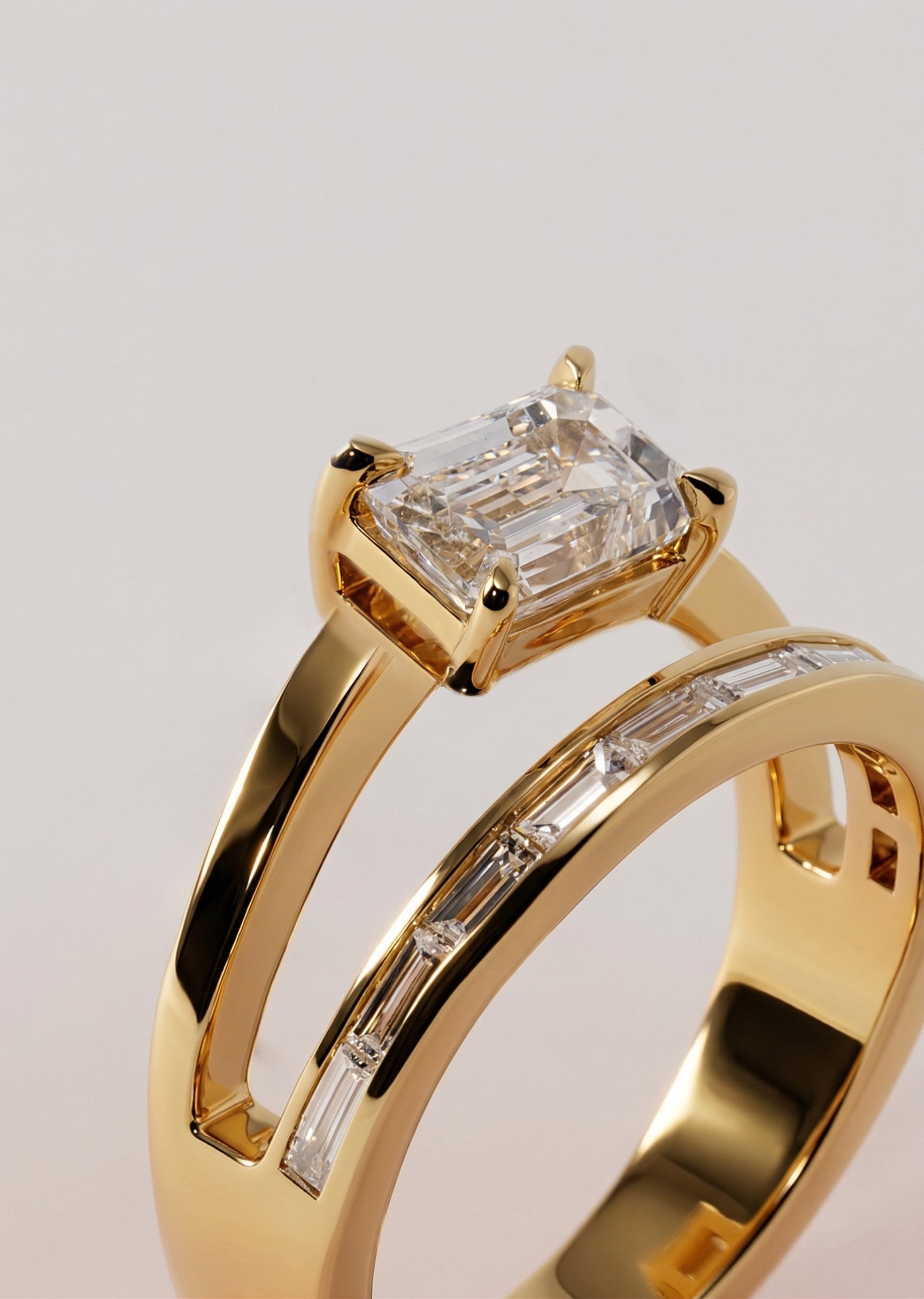 Emerald Sunset Baguette Ring
