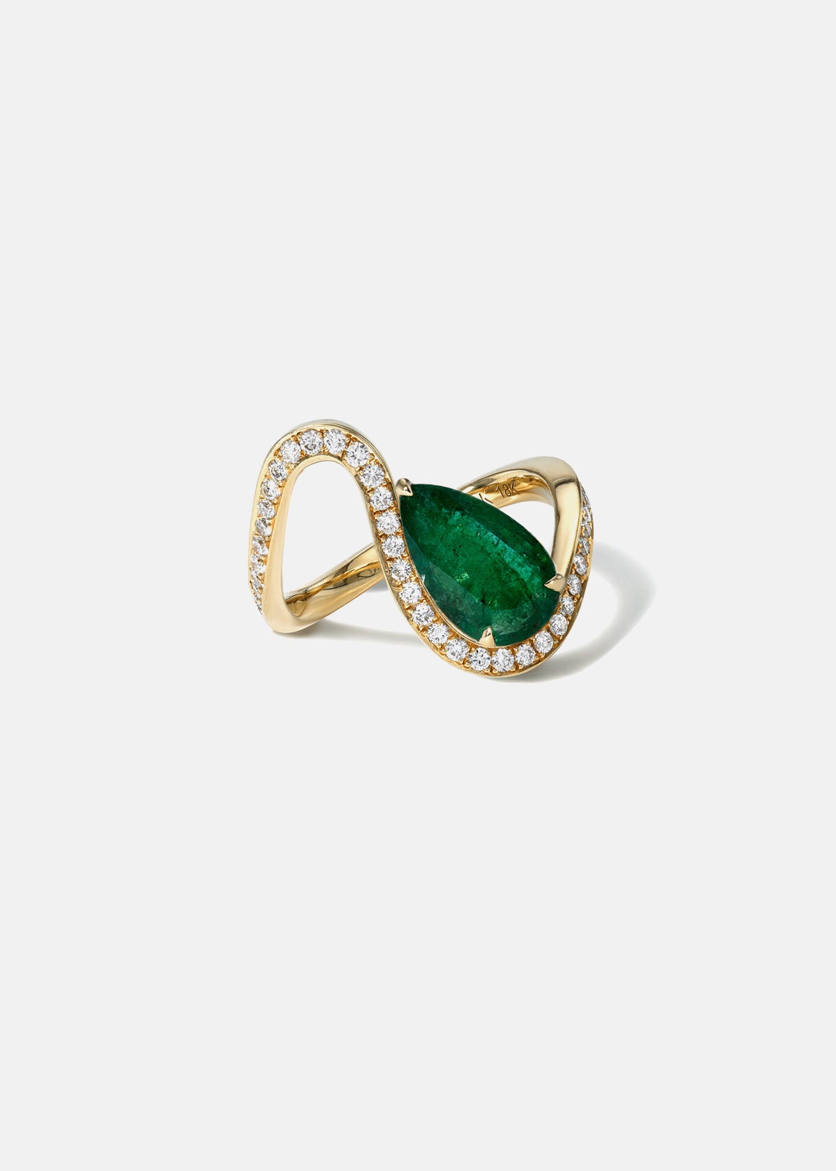 Emerald Trace Pavé Ring