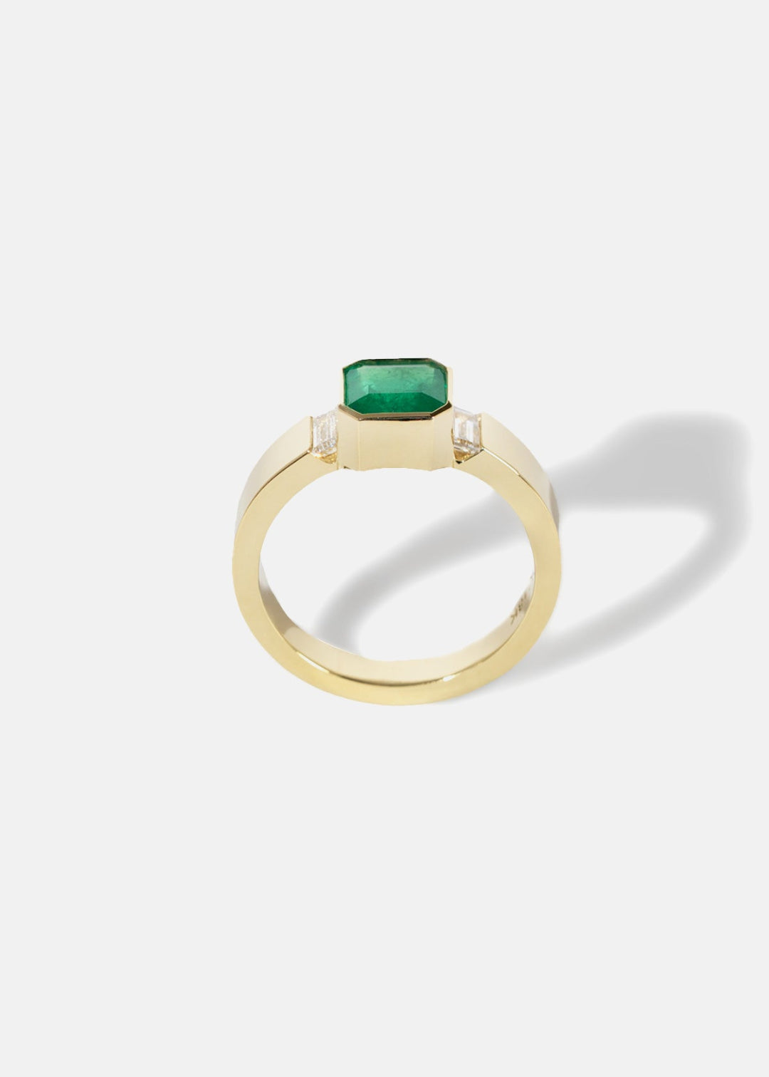 Asscher Emerald Shadow Signet Ring
