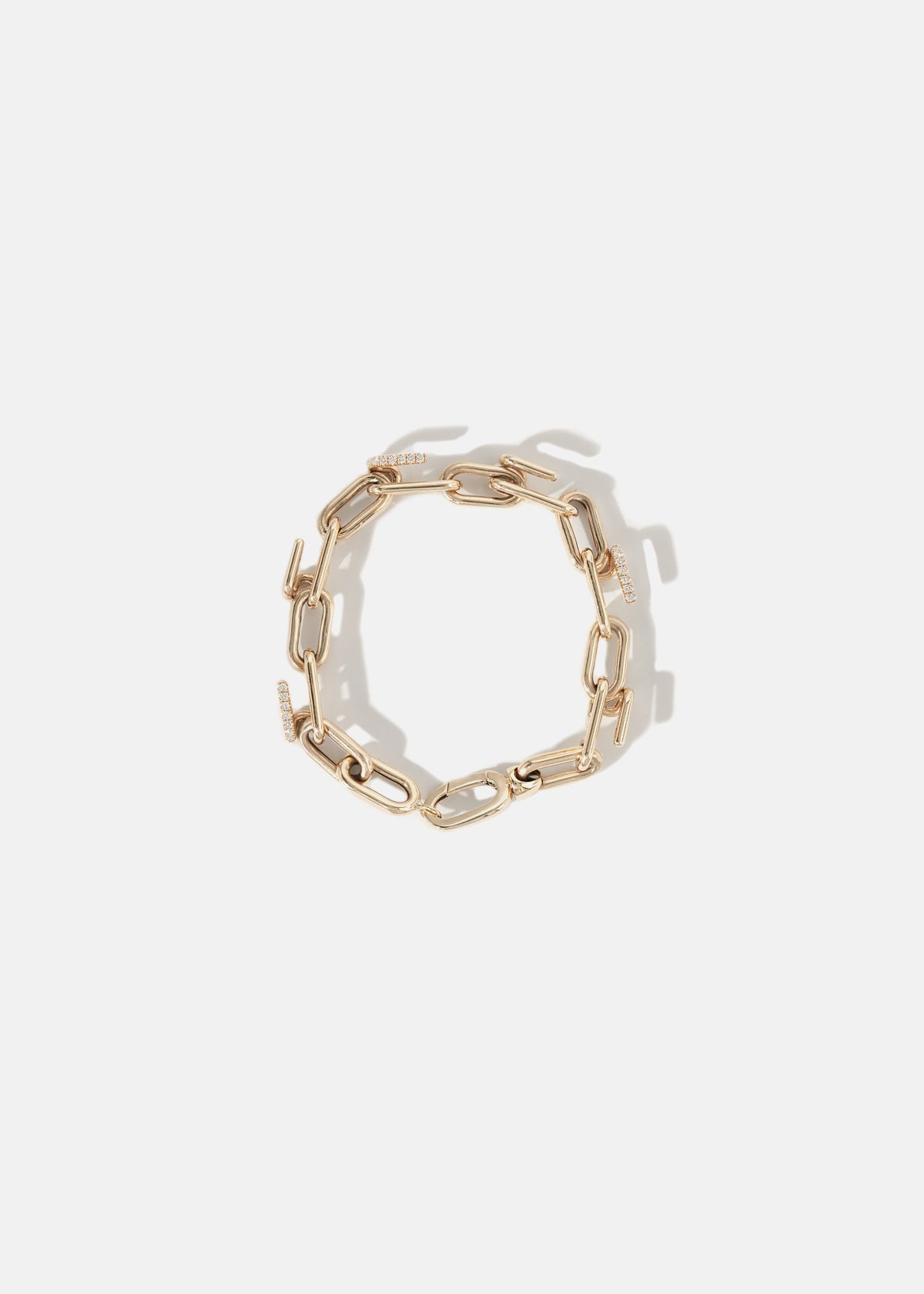 Grande Mono Half Pavé Chain Bracelet