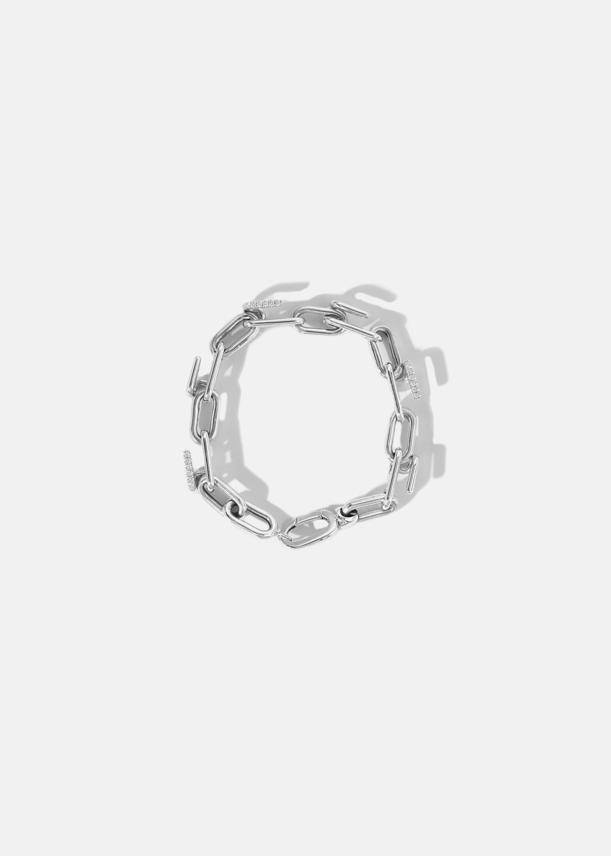 Grande Mono Half Pavé Chain Bracelet