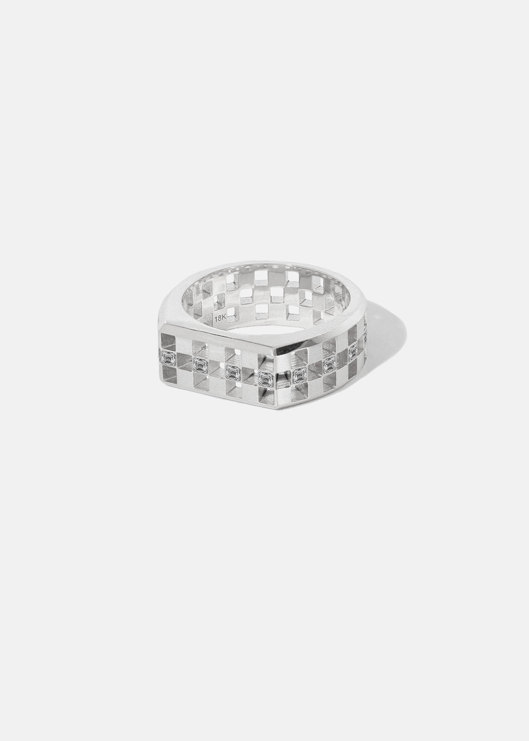 Grande Anerise Signet Diamond Ring - Single Row