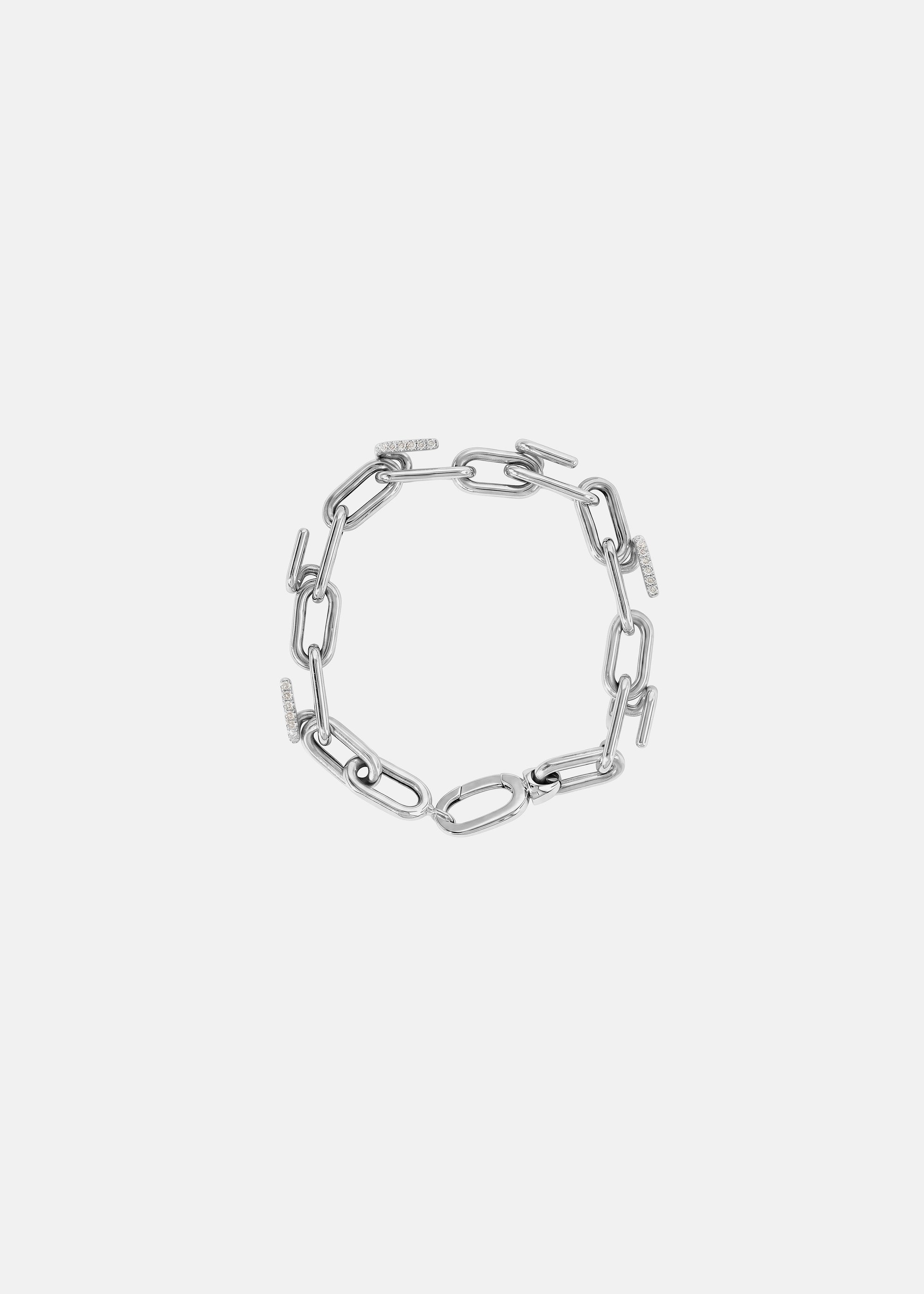 Grande Mono Half Pavé Chain Bracelet
