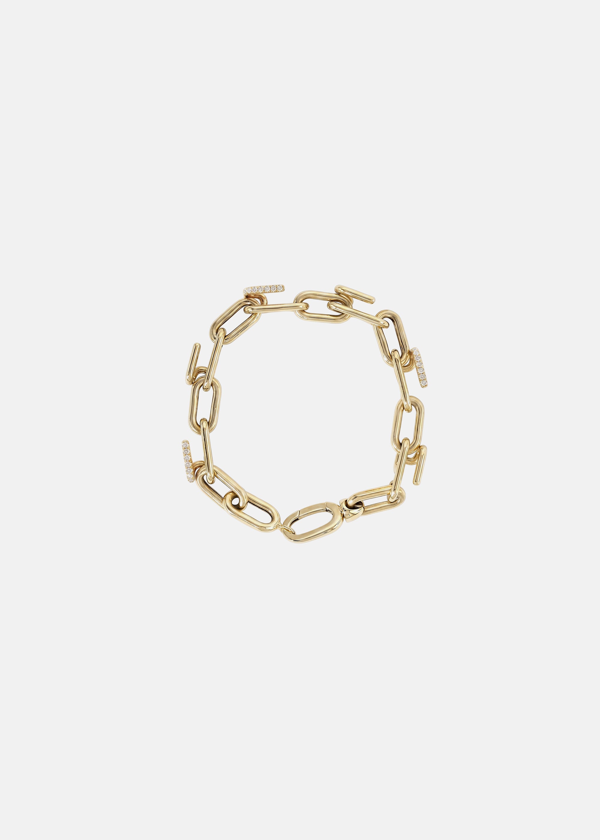 Grande Mono Half Pavé Chain Bracelet