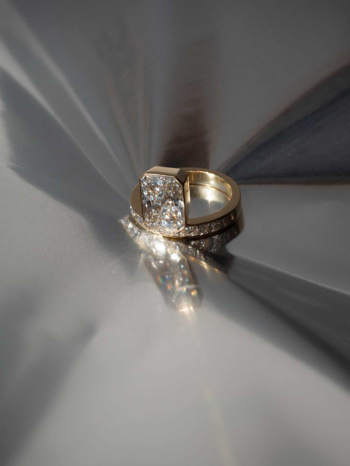Radiant Diamond Peak Ring