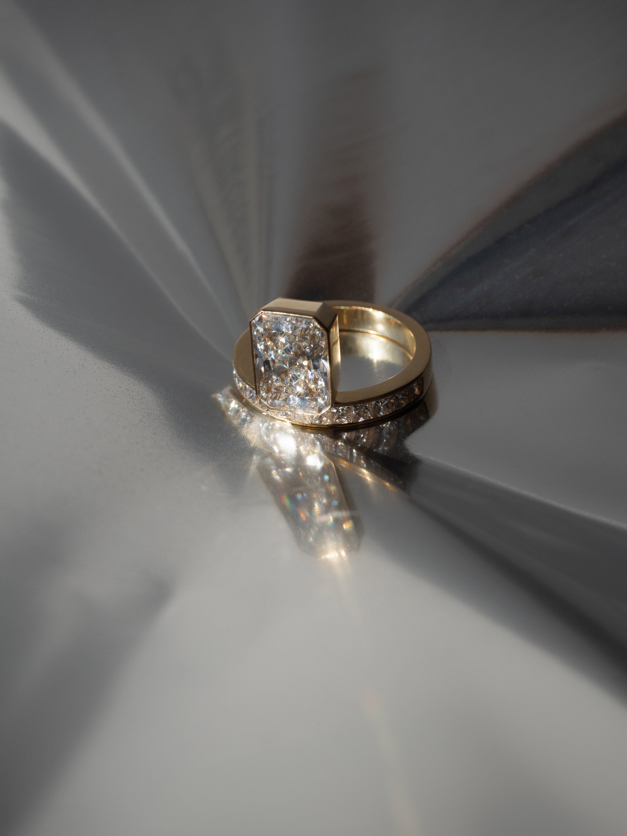 Radiant Diamond Peak Ring