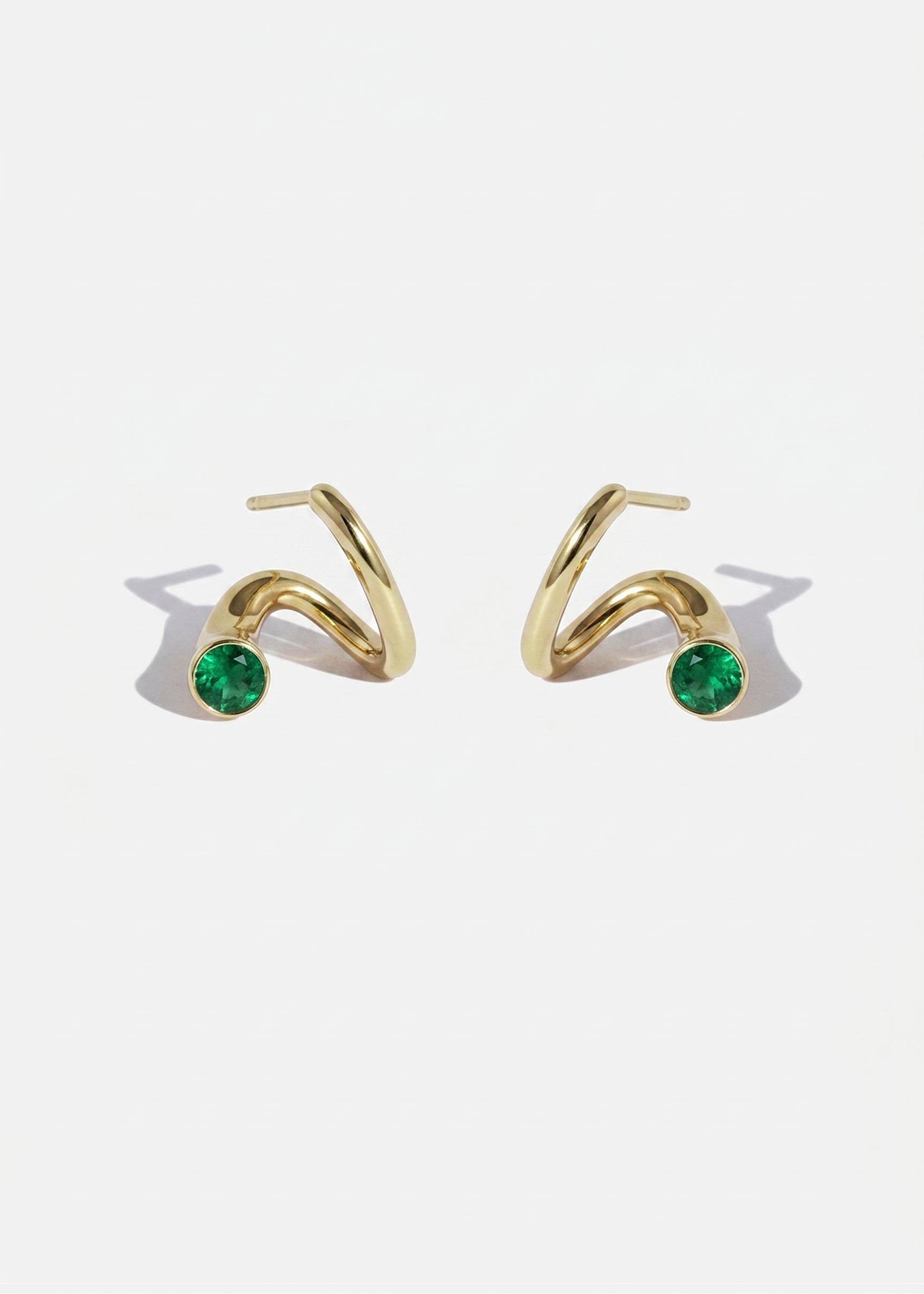 Mini Emerald Crescendo Earring