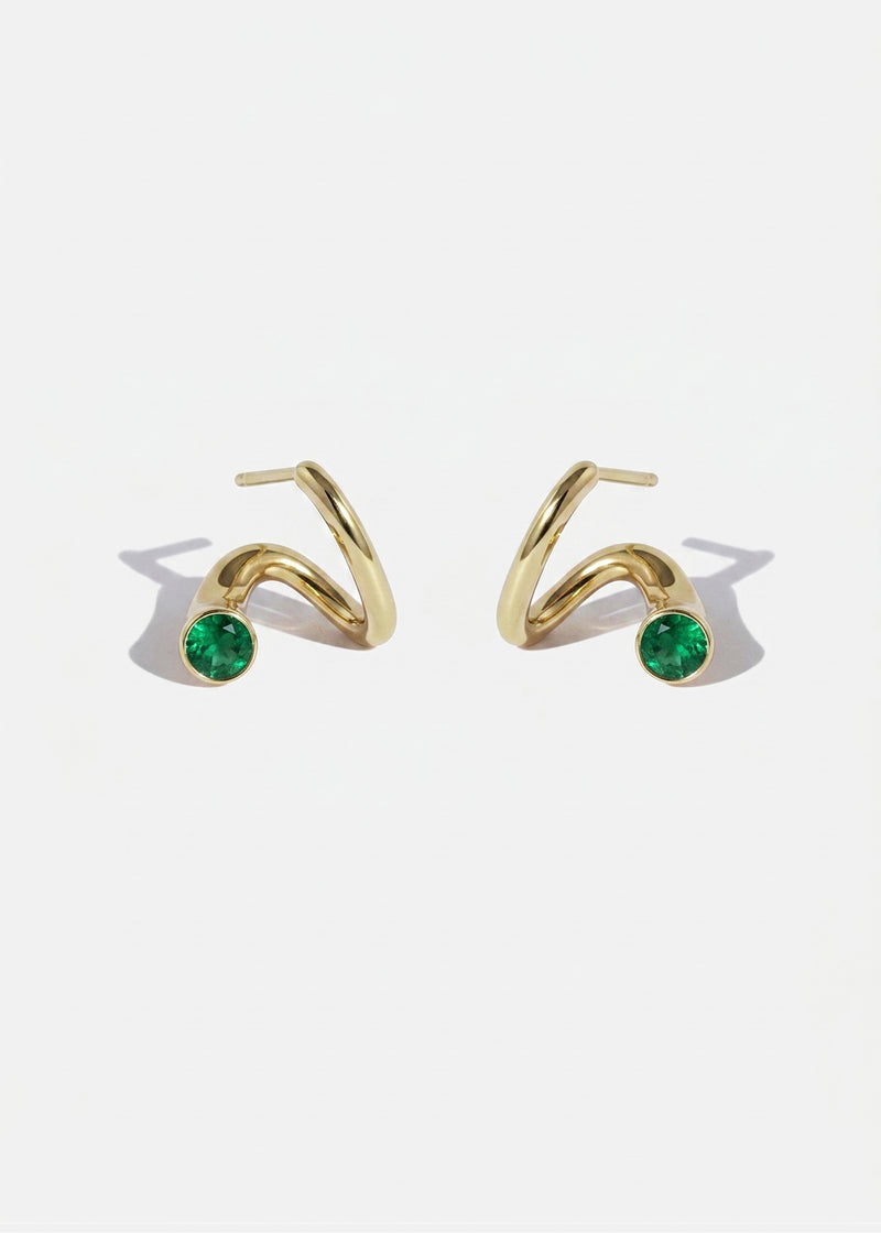Mini Emerald Crescendo Earring