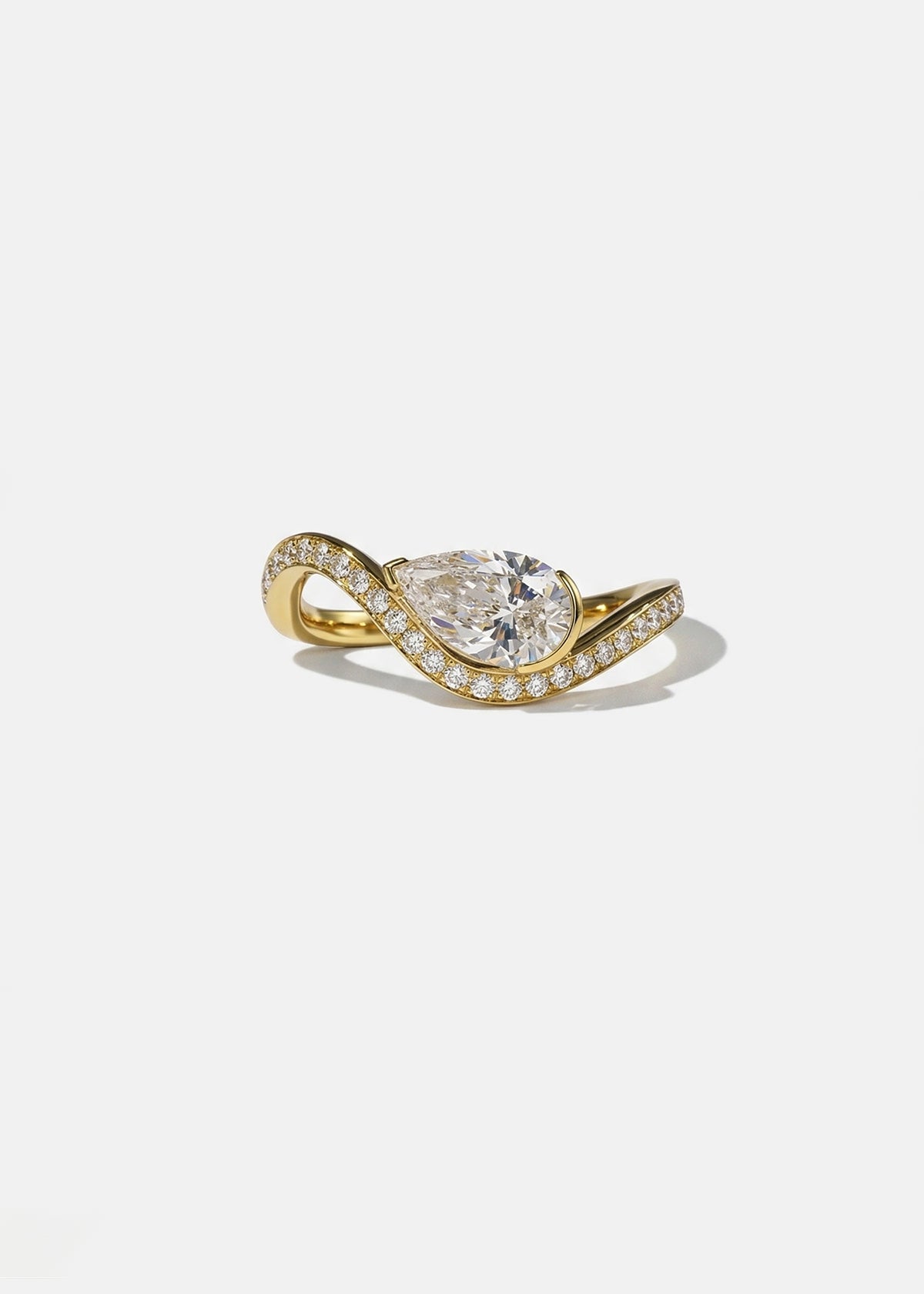 Mini Pear Diamond Trace Pavé Ring