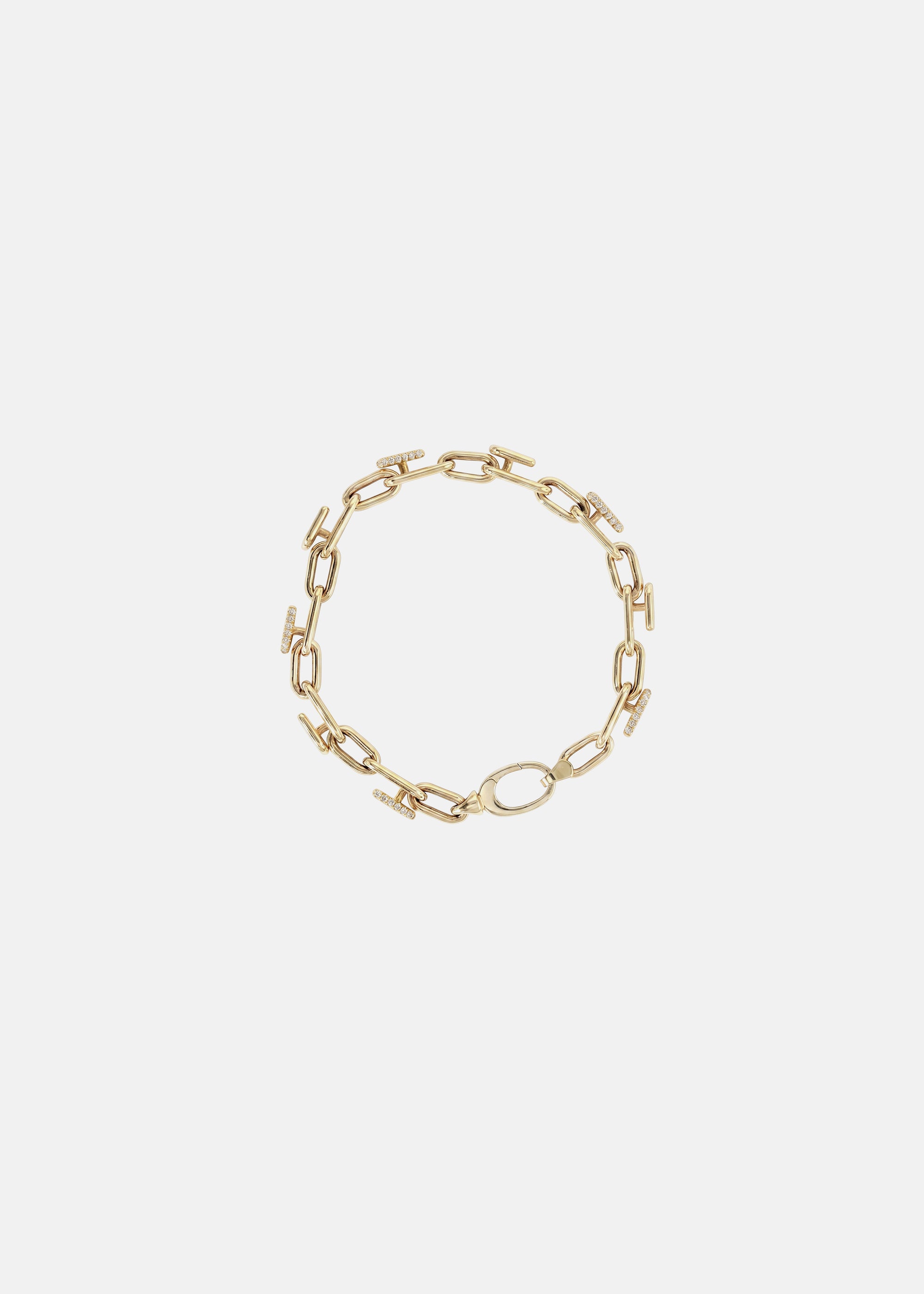 Mono Half Pavé Chain Bracelet