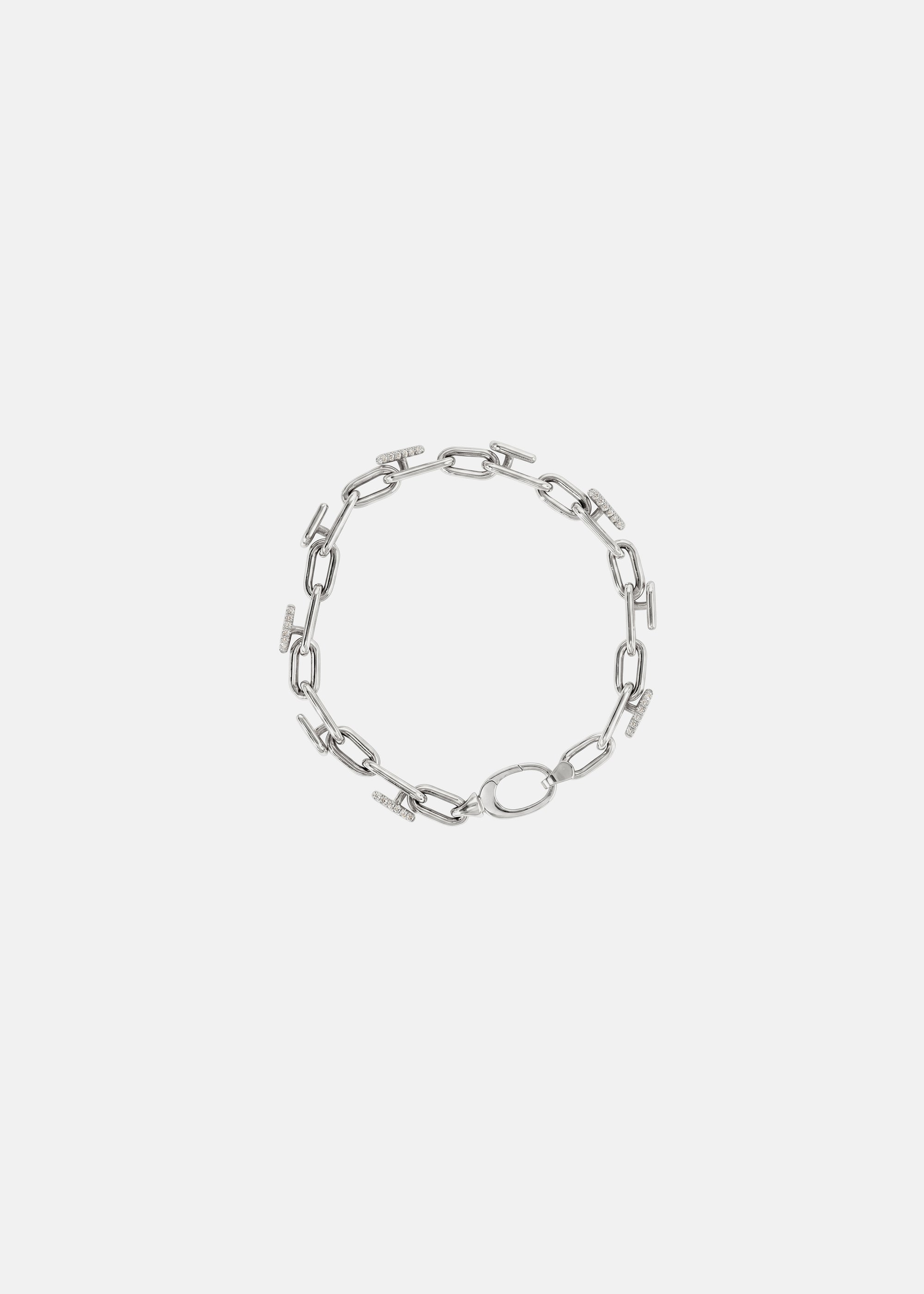 Mono Half Pavé Chain Bracelet