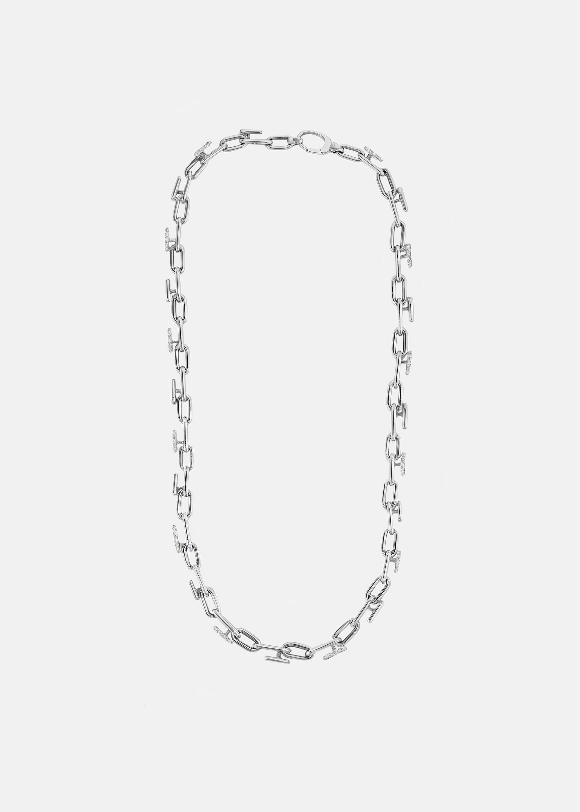 Mono Half Pavé Chain Necklace