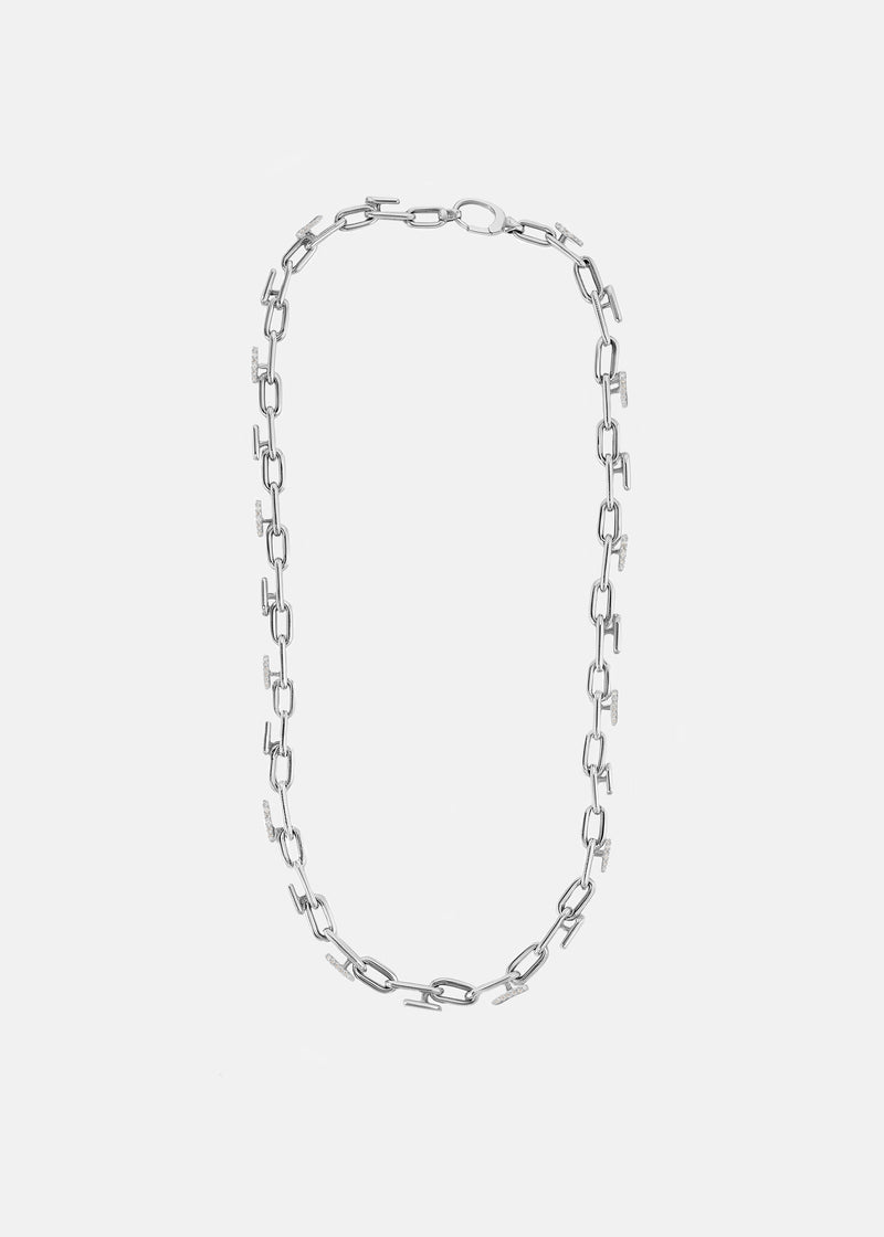 Mono Half Pavé Chain Necklace