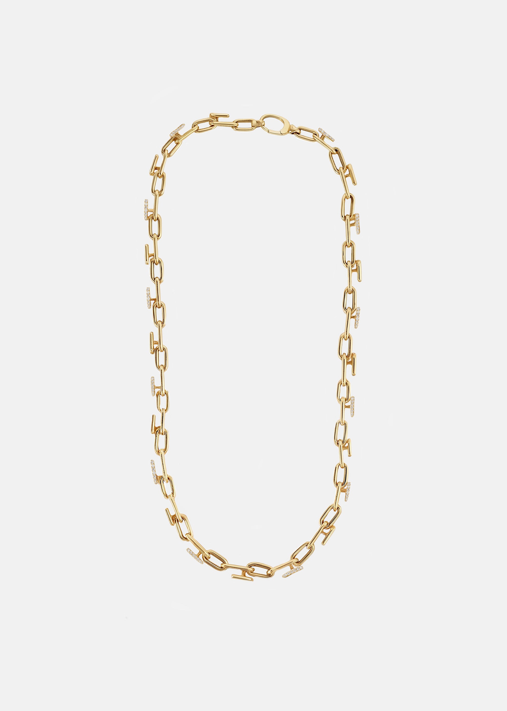 Mono Half Pavé Chain Necklace