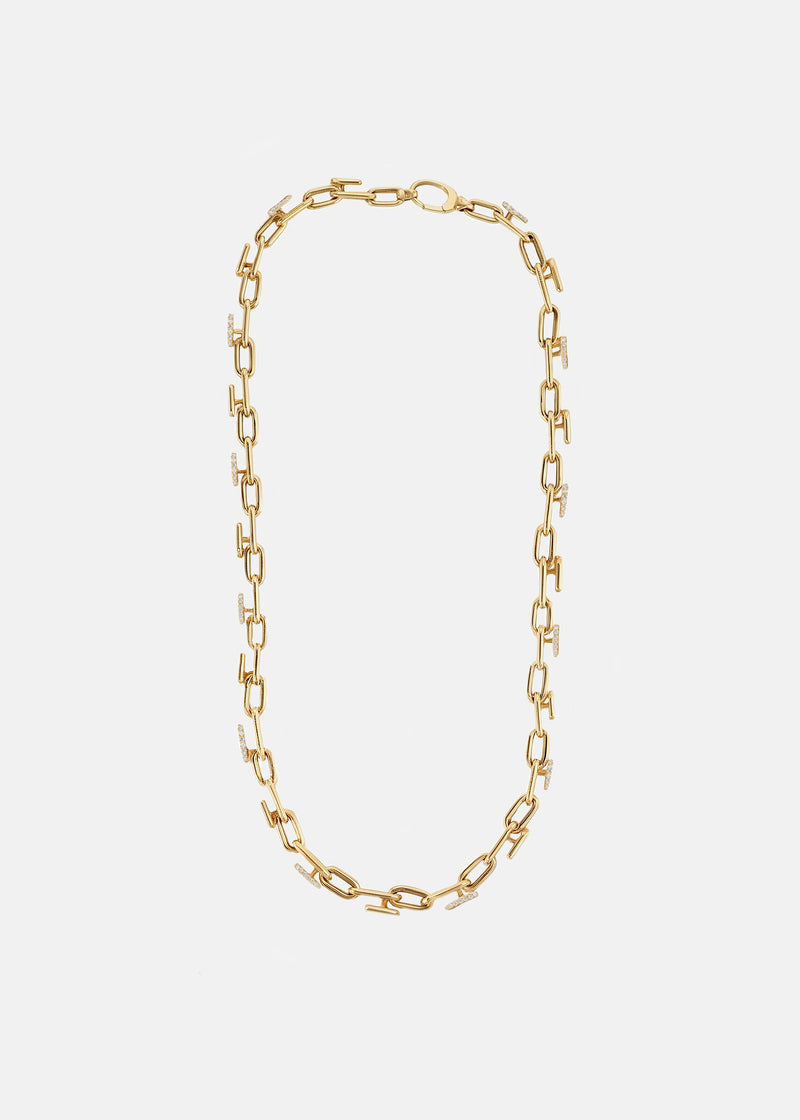 Mono Half Pavé Chain Necklace