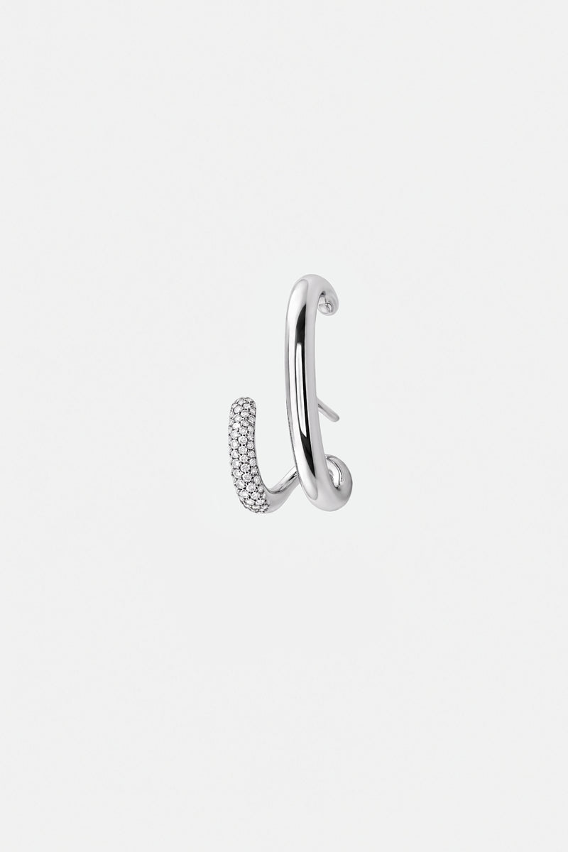 Mono Half Pavé Earring
