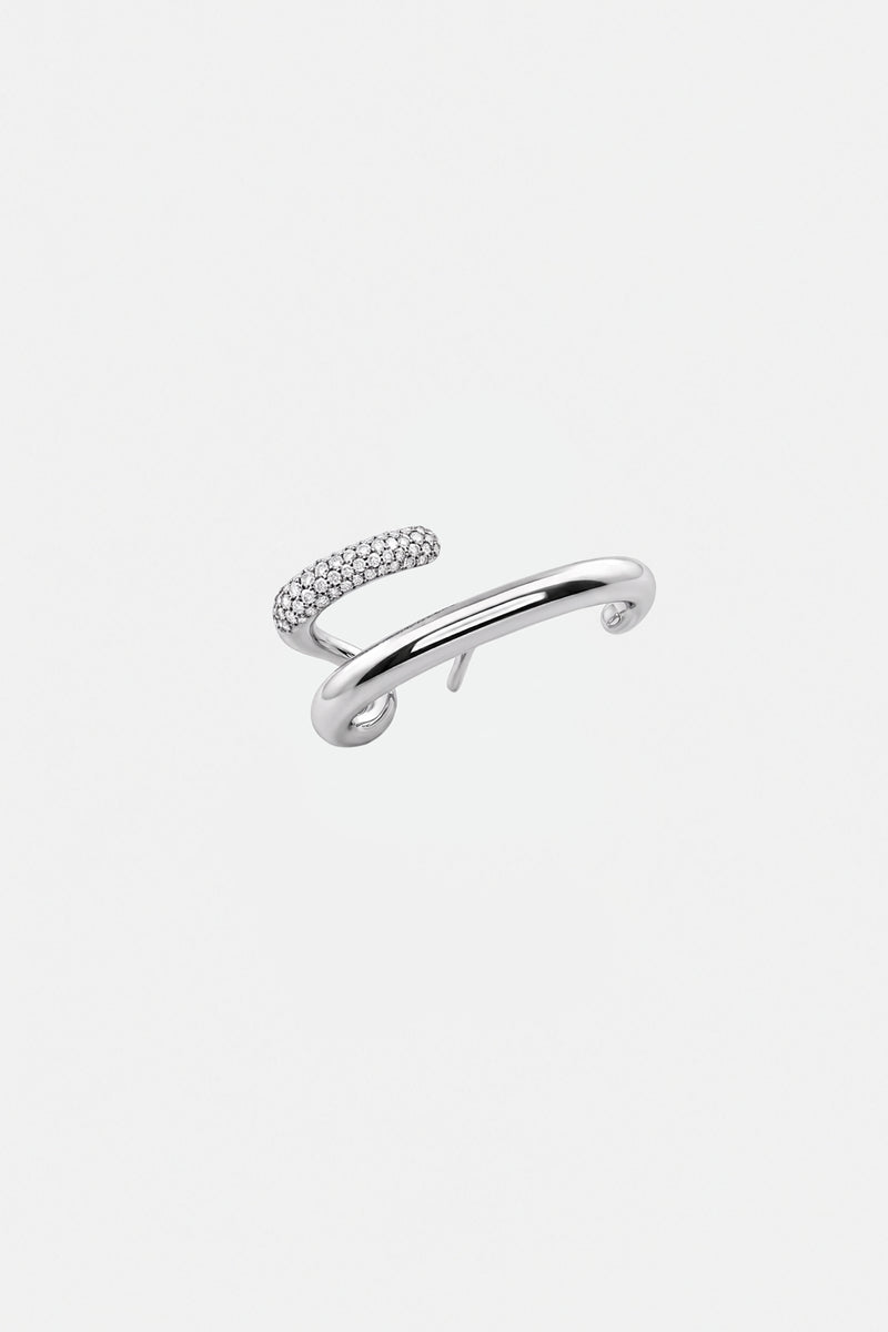 Mono Half Pavé Earring