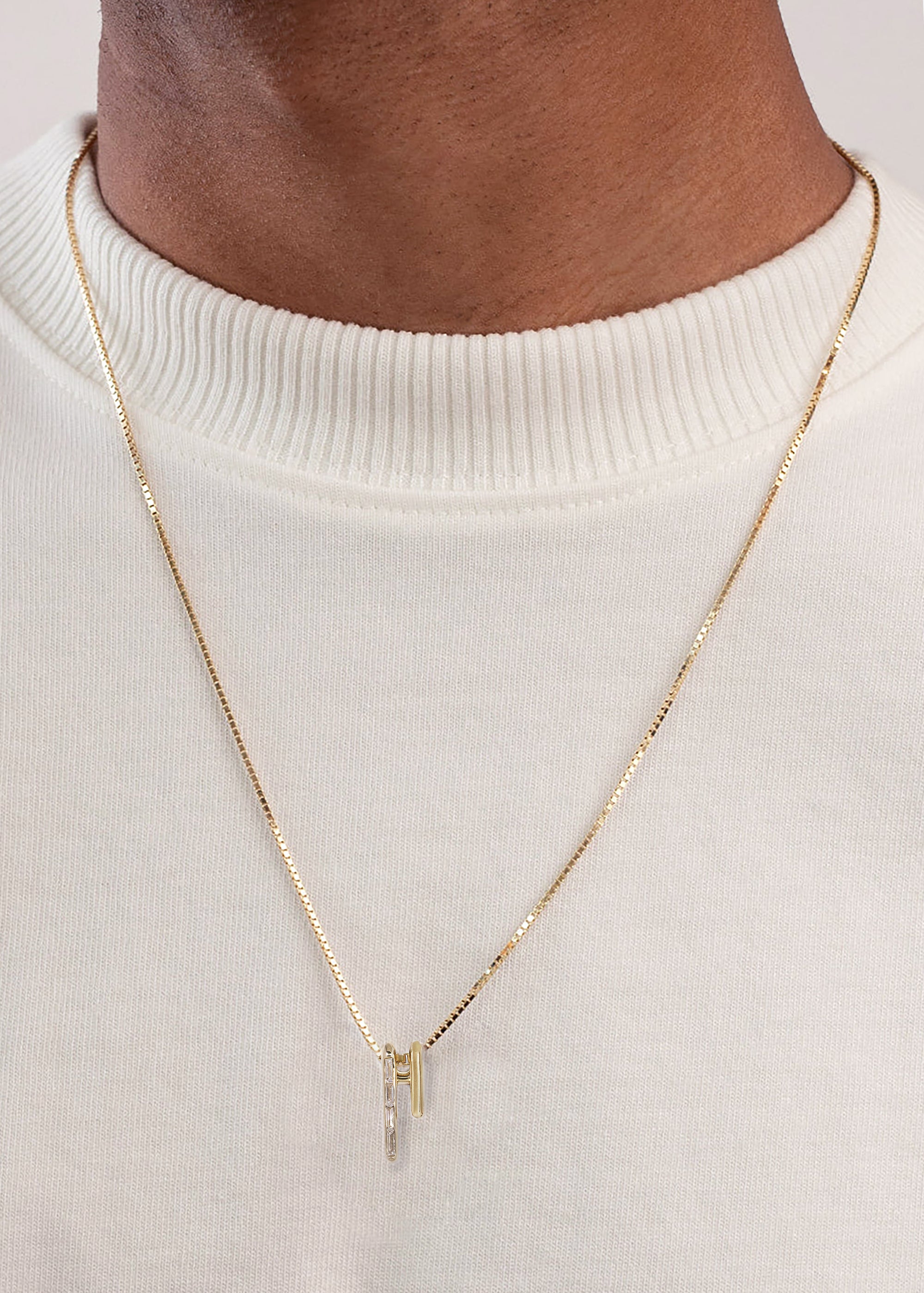 Mono Pendant - Half Baguette Diamonds