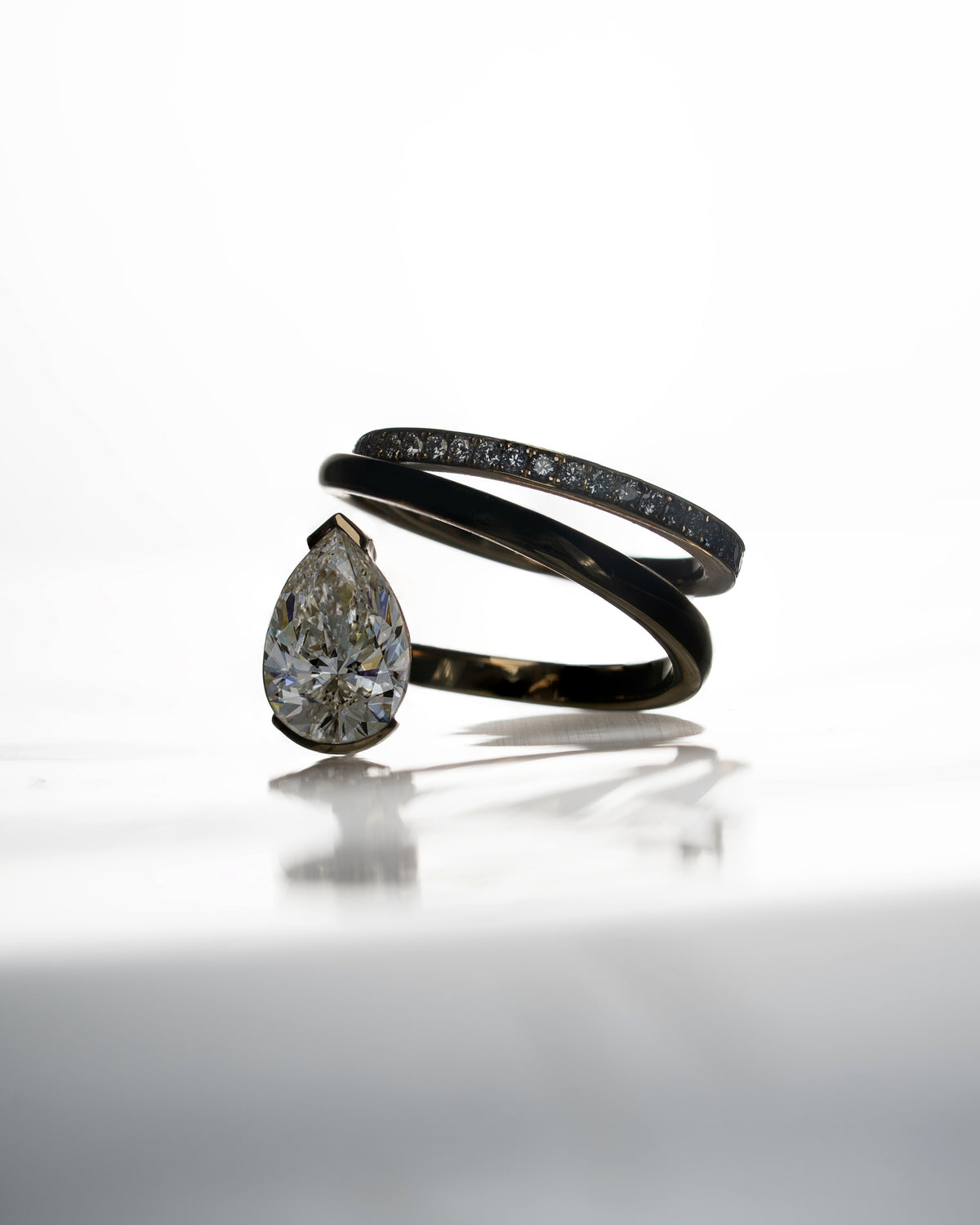 Pear Double Flare Ring