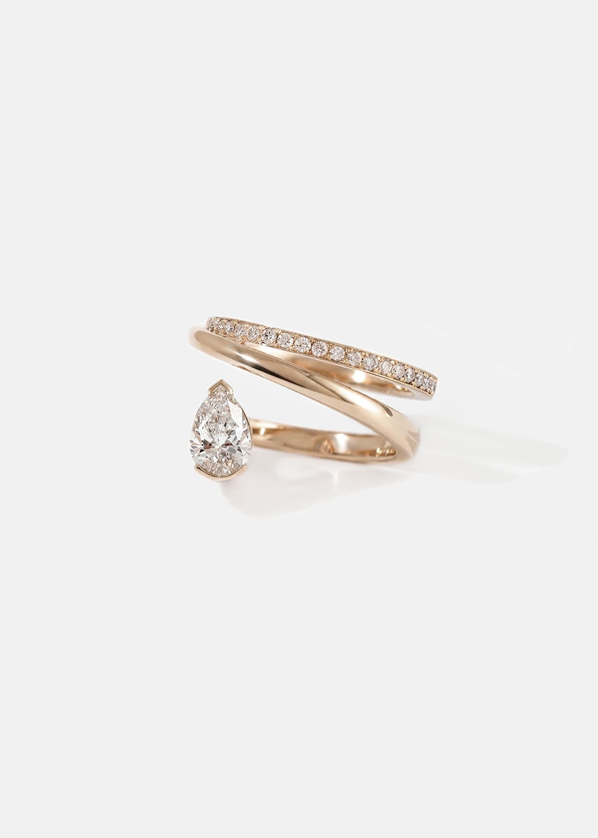 Pear Crescendo Double Flare Ring