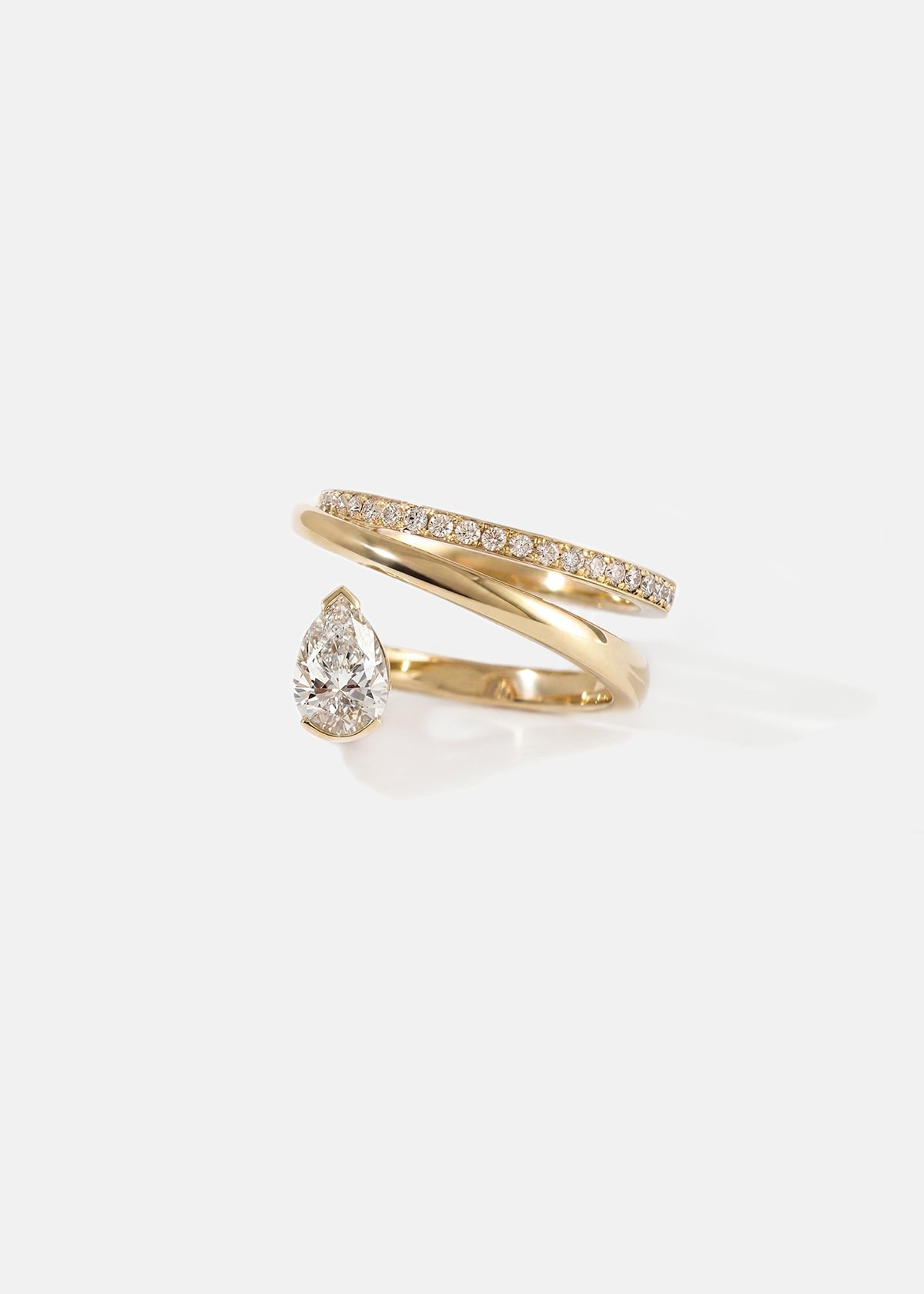 Pear Crescendo Double Flare Ring
