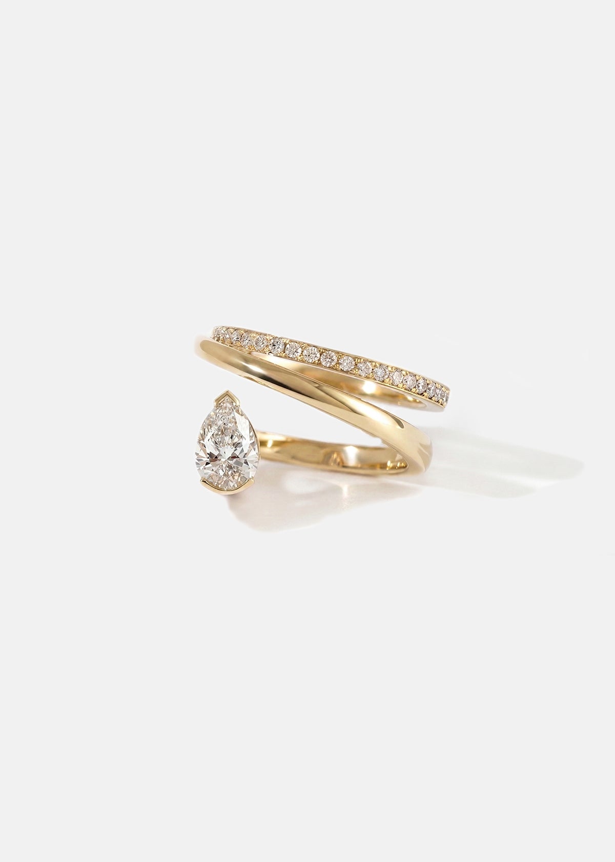 Pear Crescendo Double Flare Ring