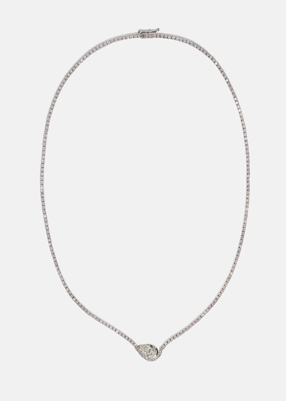 Pear Diamond Trace Eternity Necklace