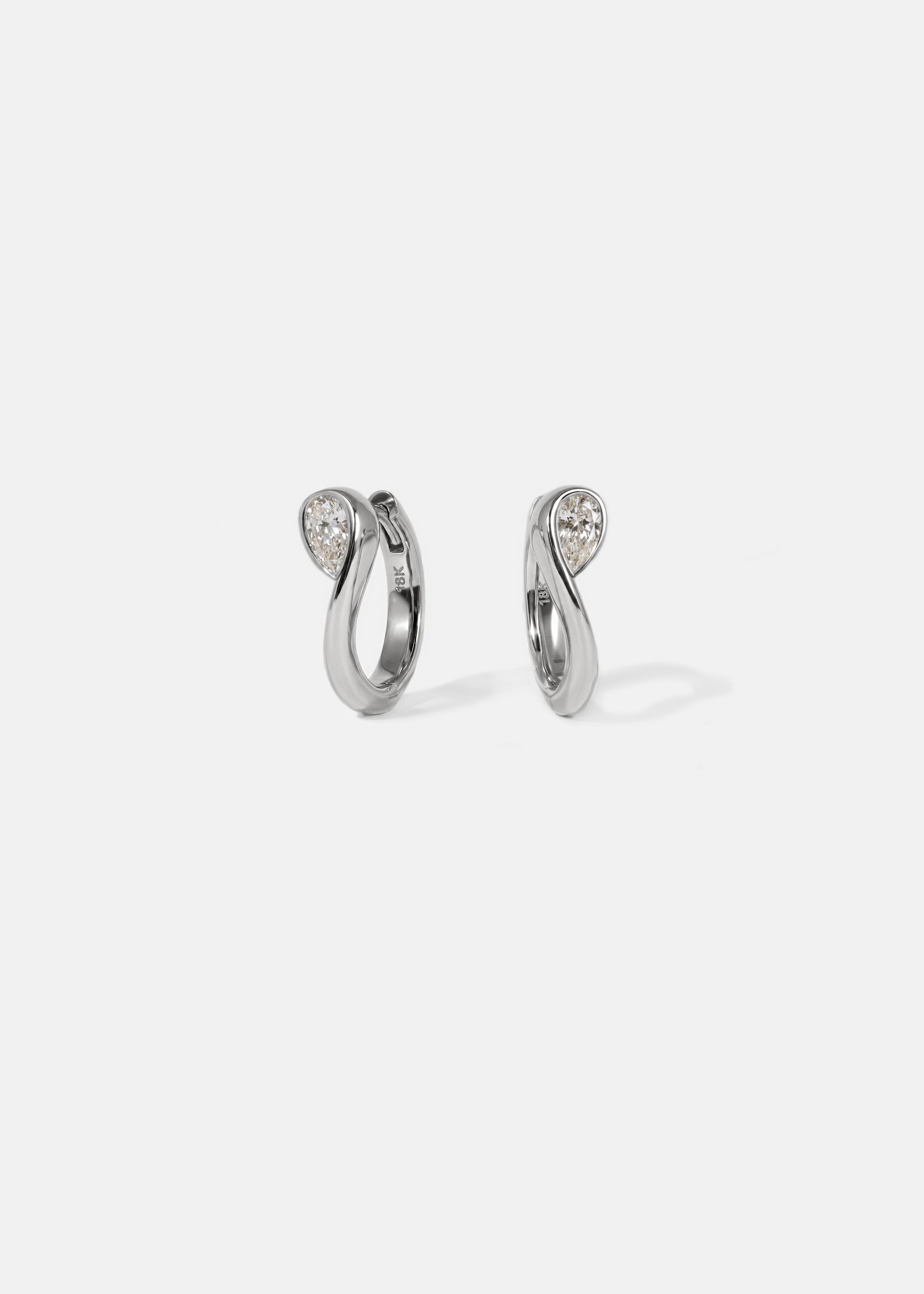 Pear Diamond Trace Hoops