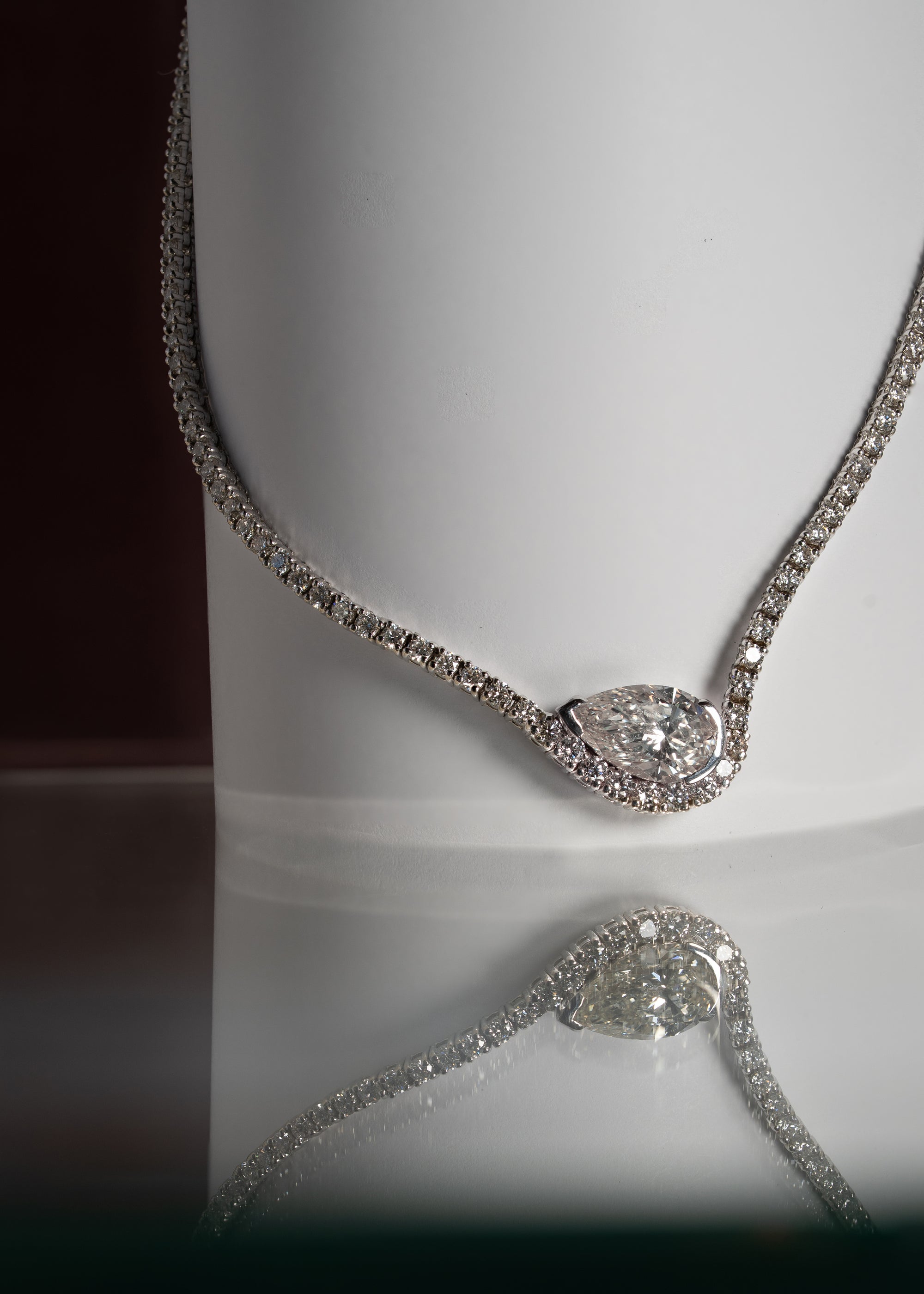 Pear Diamond Trace Eternity Necklace