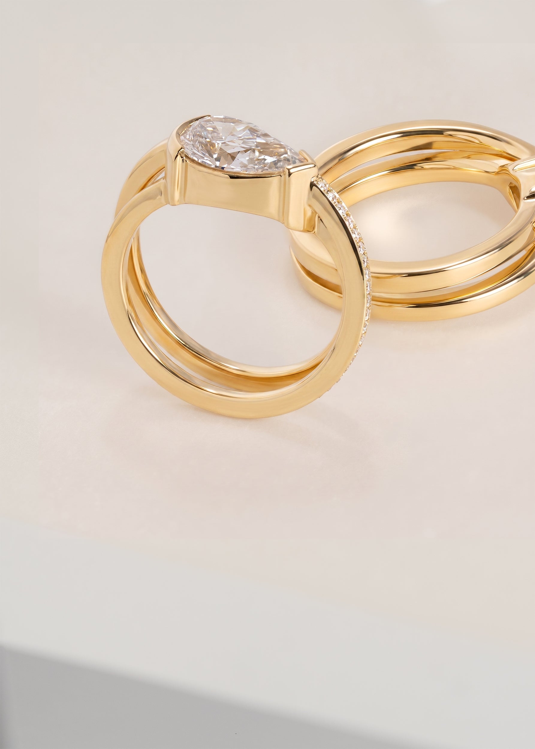Pear Diamond Infinity Pavé Ring